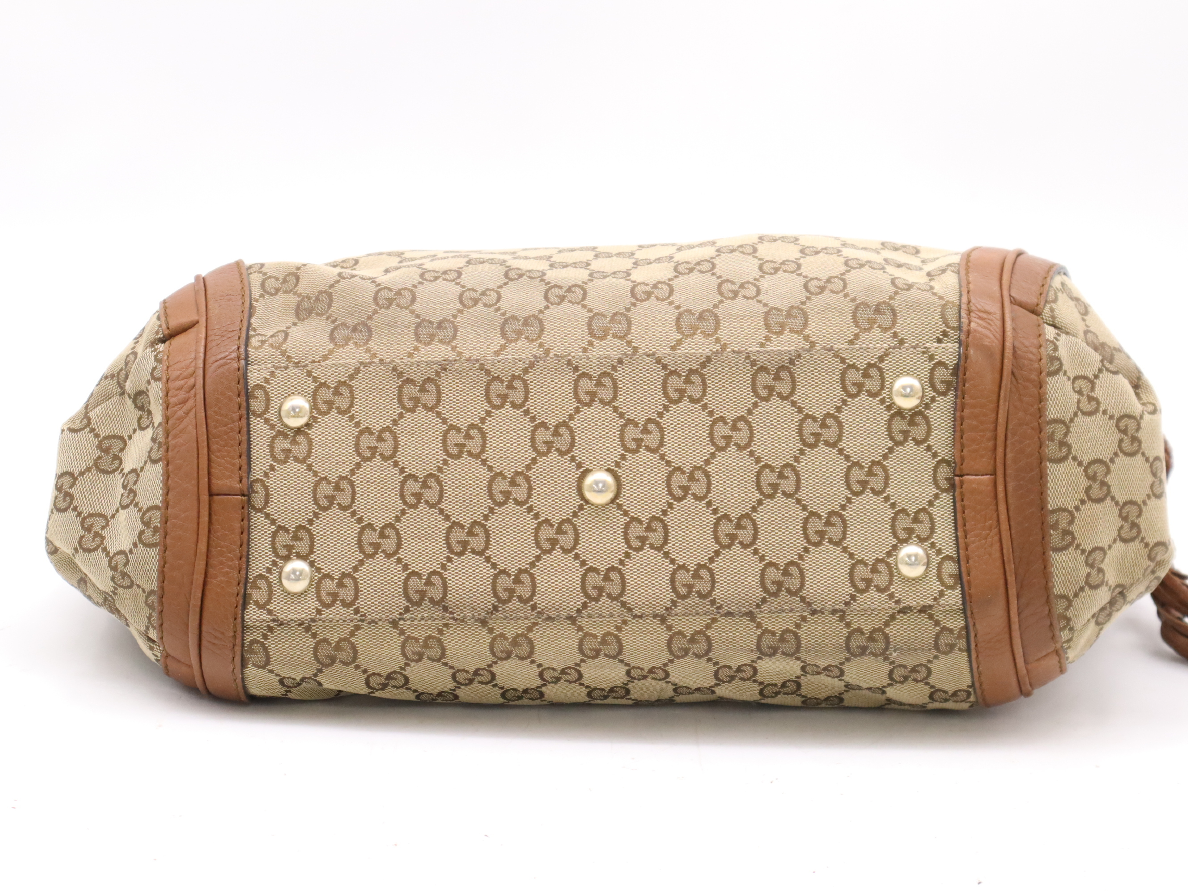 269949 Canvas x Leather GG Canvas Bella Tote Bag Brown GD Hardware Tote Bag — view 4