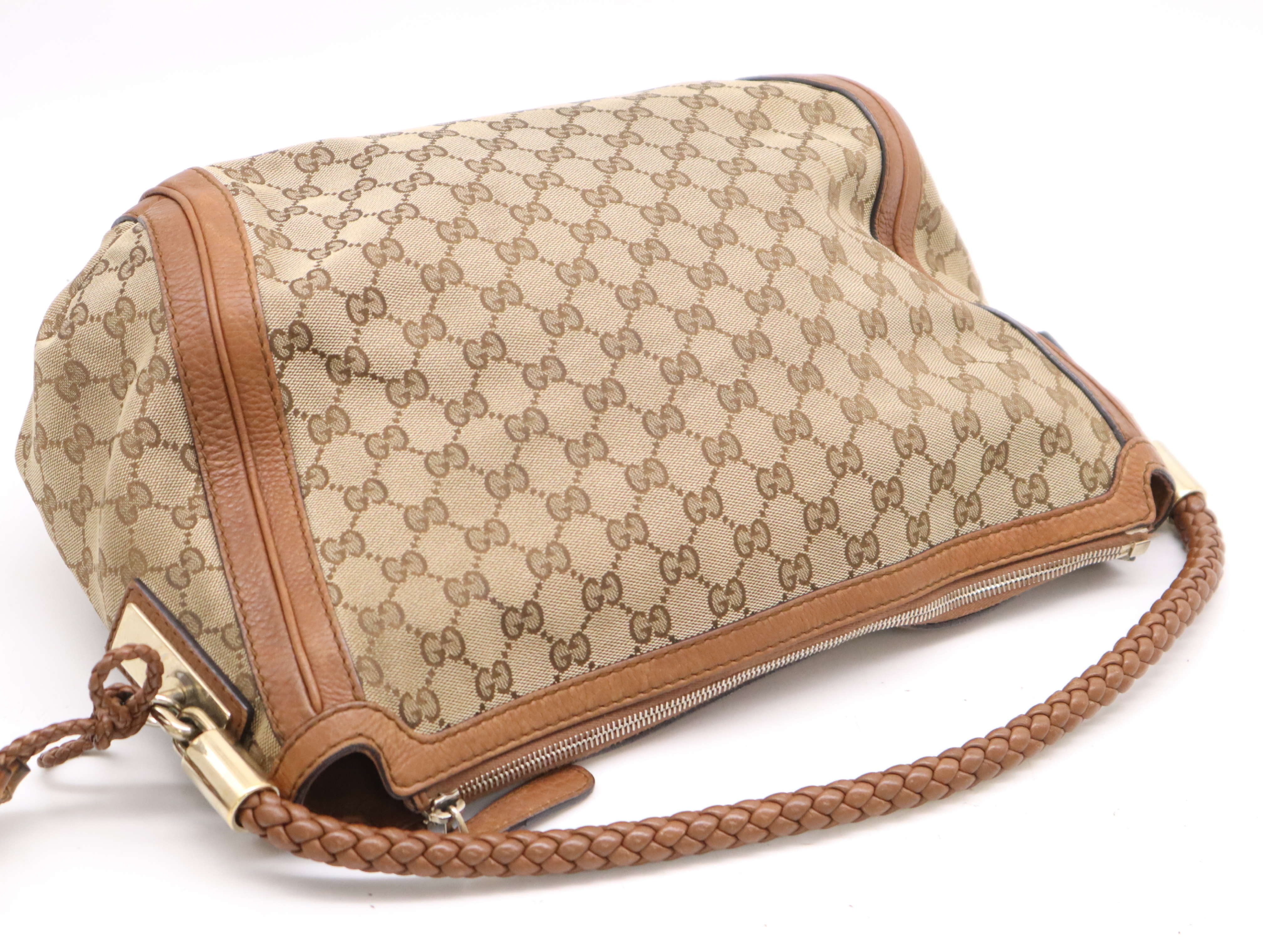 269949 Canvas x Leather GG Canvas Bella Tote Bag Brown GD Hardware Tote Bag — view 6
