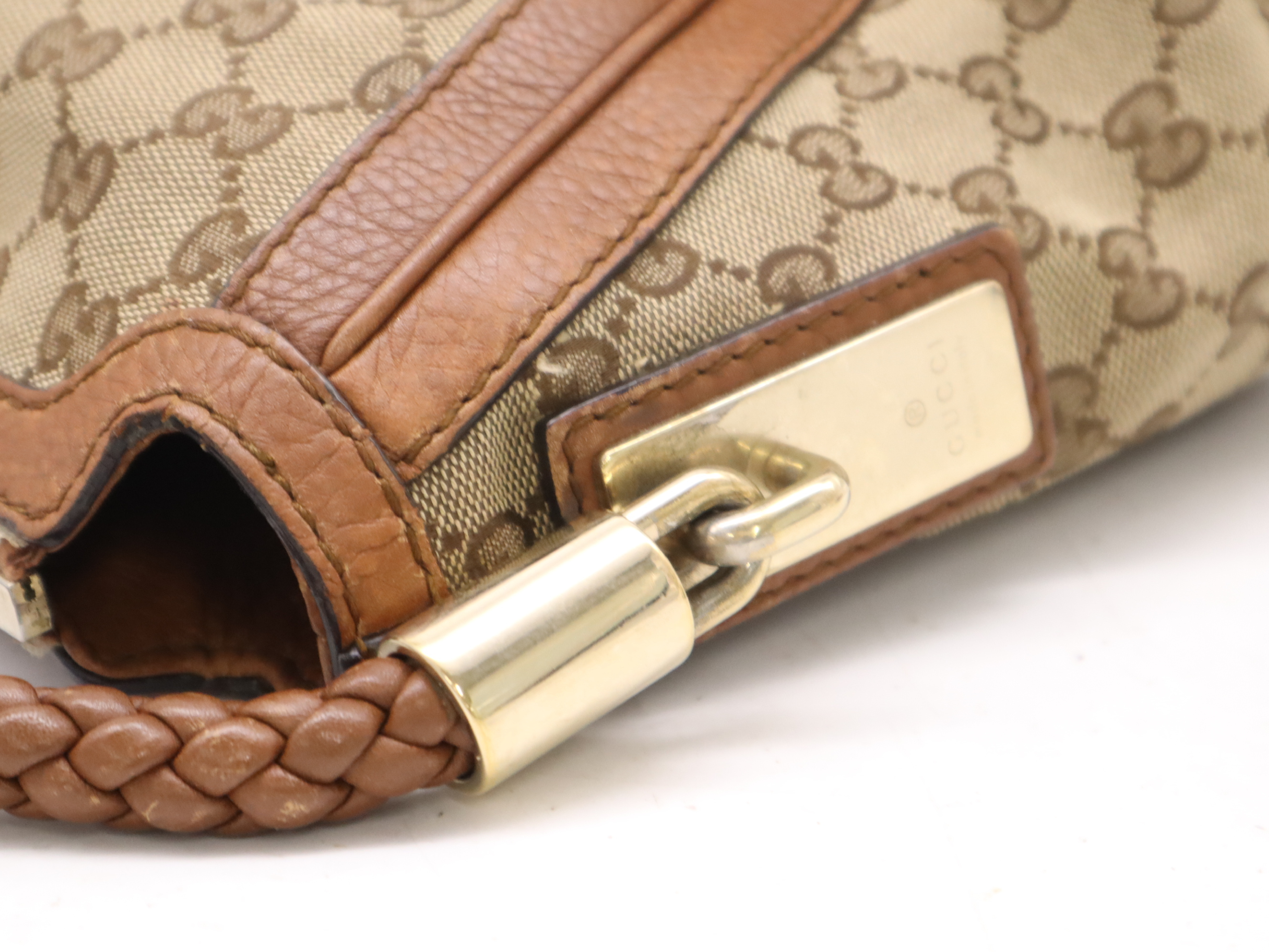 269949 Canvas x Leather GG Canvas Bella Tote Bag Brown GD Hardware Tote Bag — view 8