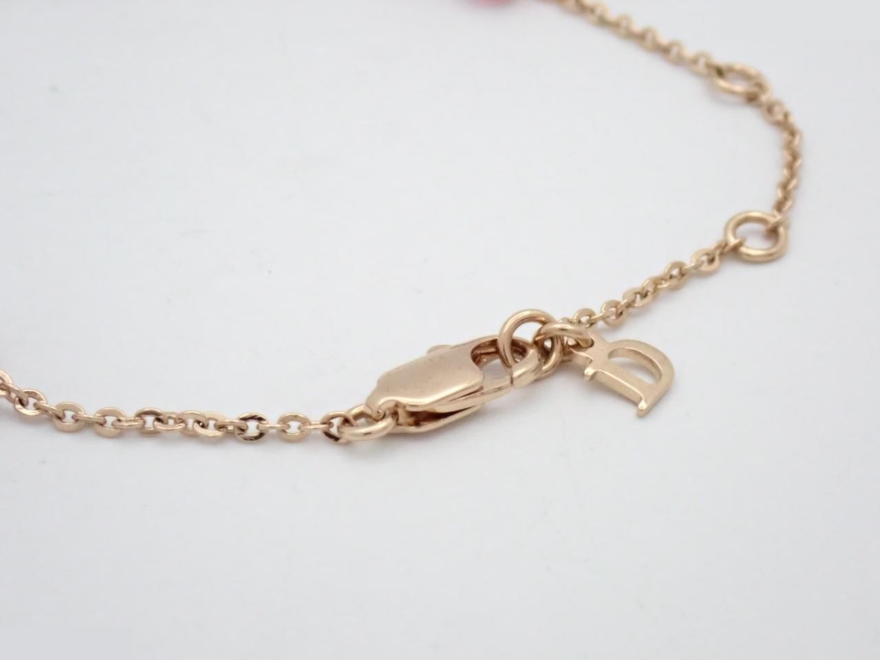 logo bead charm gold plated bracelet, wrist circumference approximately 21cm — view 3