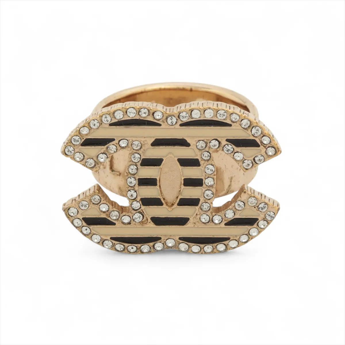 Cocomark 06A Ring GP x Rhinestone Gold