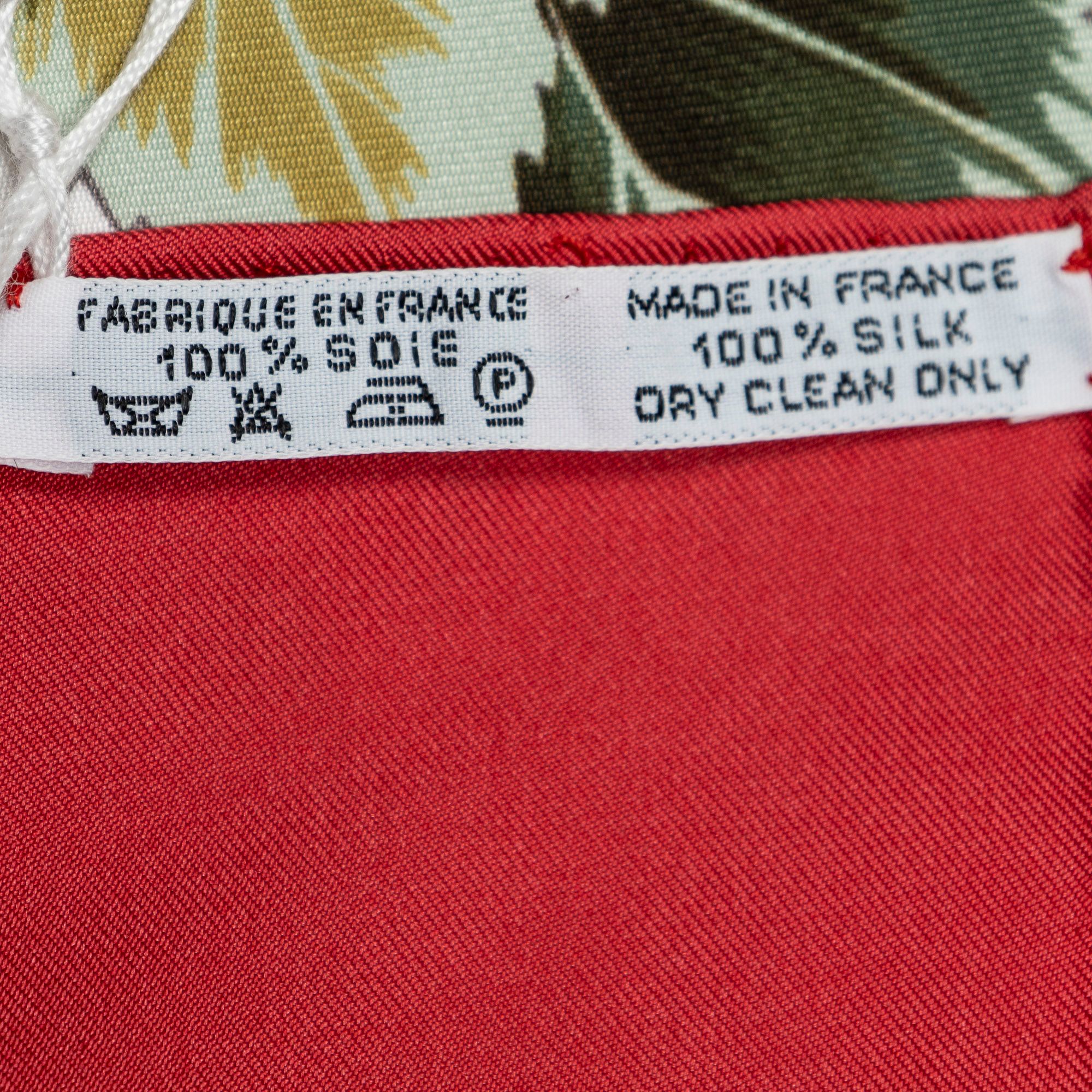 Scarf Red/Green/White 100% Twill Silk — view 5