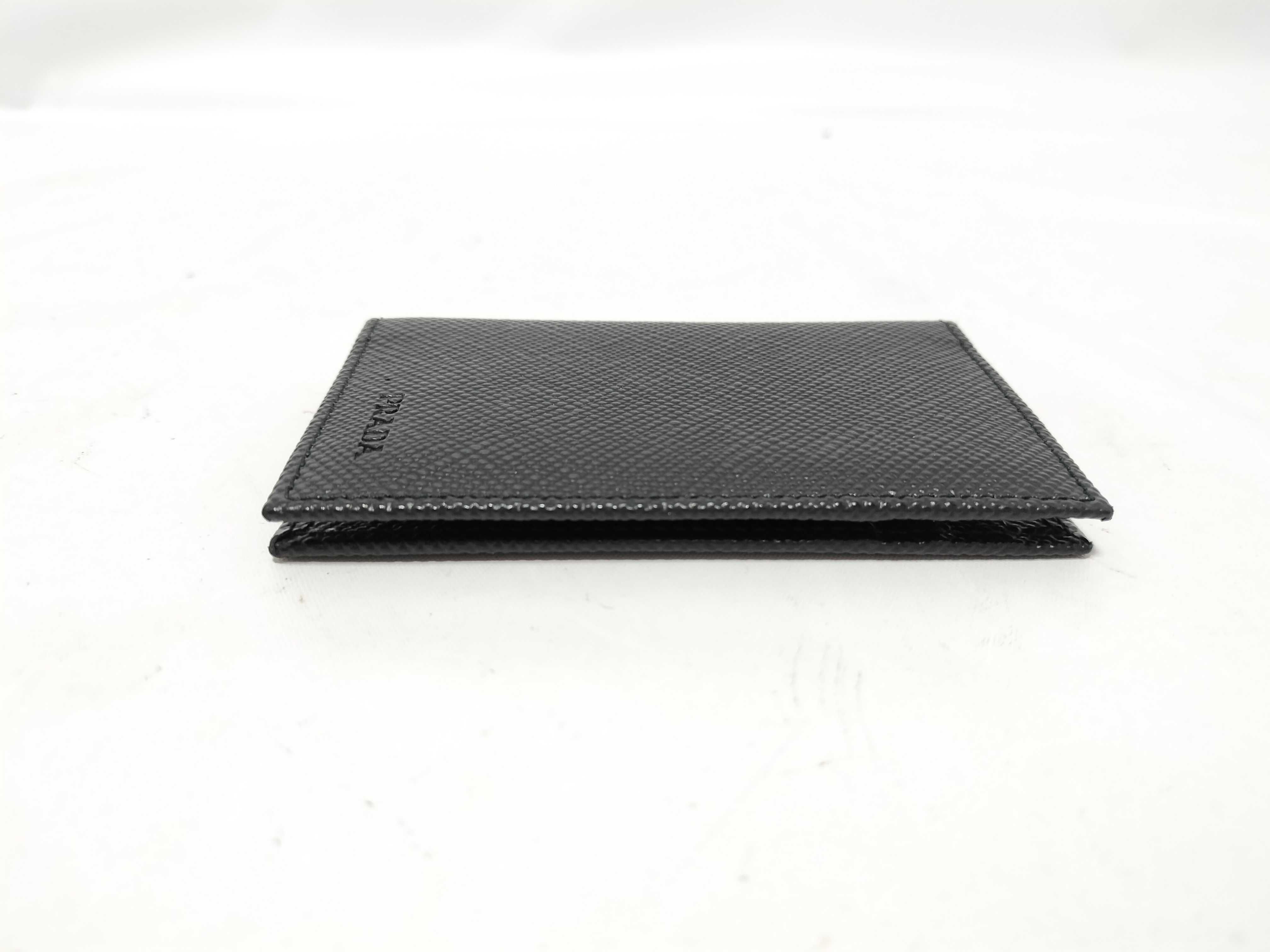 card case, bi-fold, Saffiano leather, 2MC101, black. (Card case, pass case, business card holder) — view 4