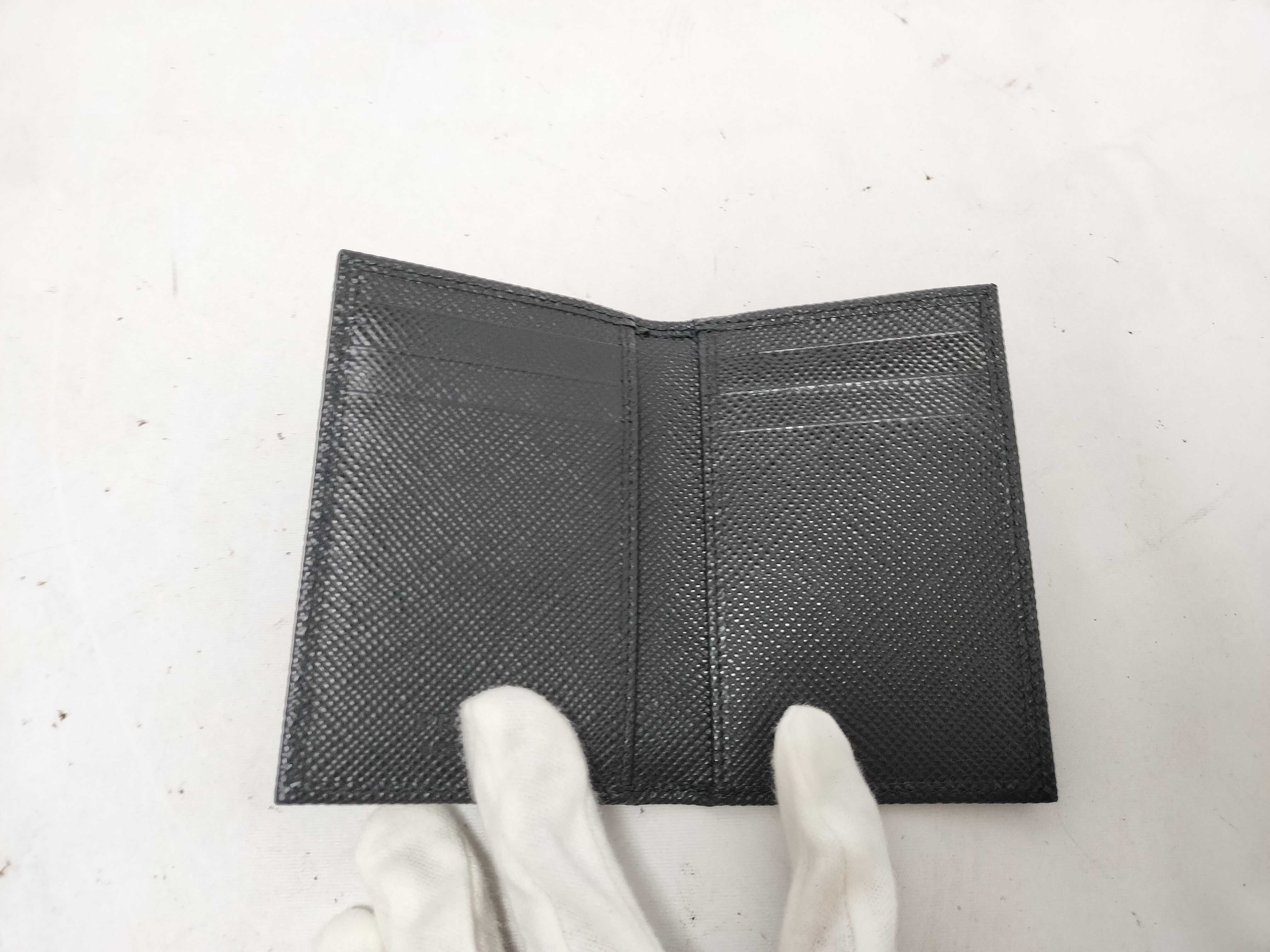 card case, bi-fold, Saffiano leather, 2MC101, black. (Card case, pass case, business card holder) — view 7
