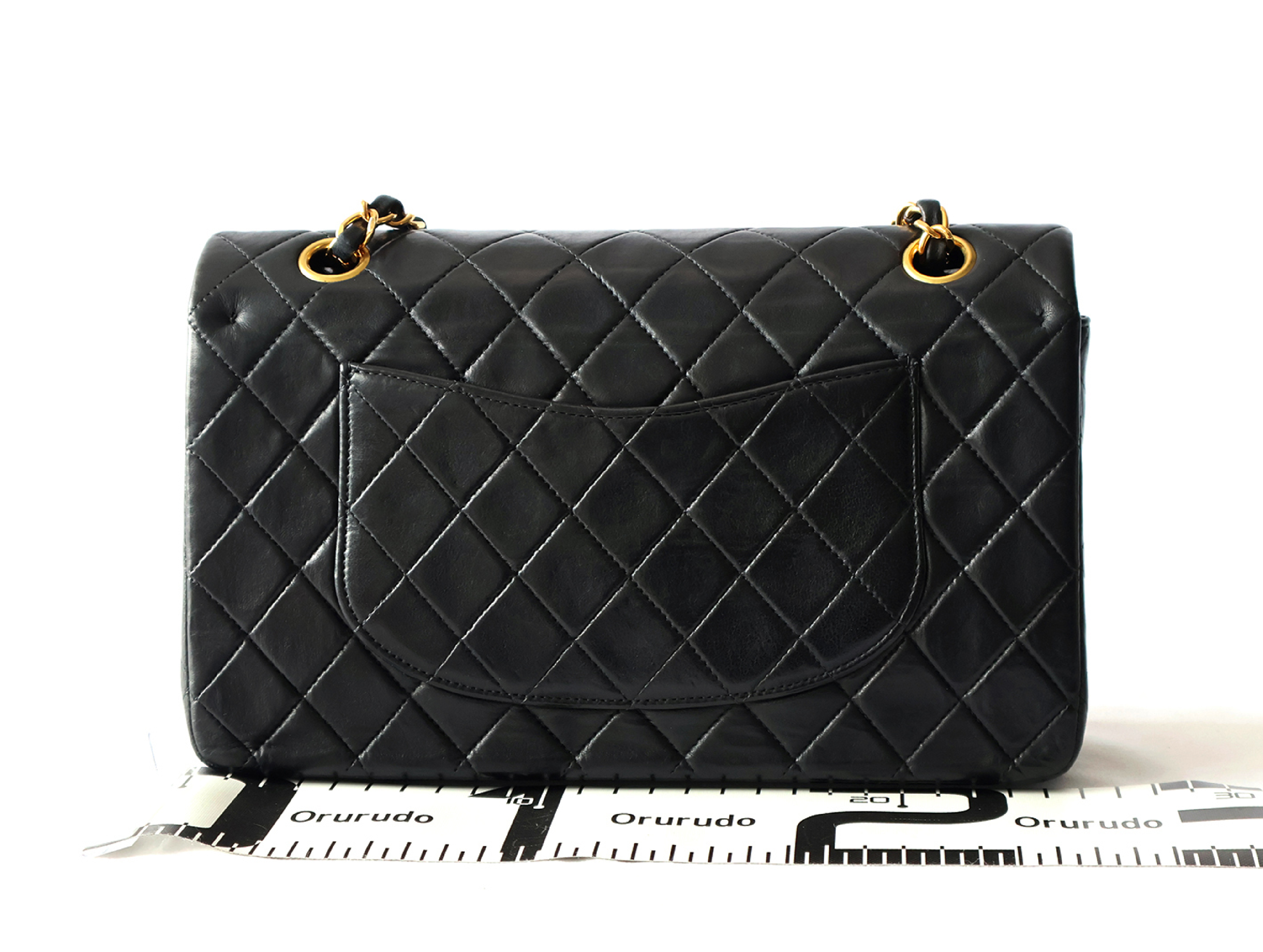 Matelassé 25 Lambskin Shoulder Bag with Seal, Serial Number 6, Black, Double Flap, Double Chain — view 2