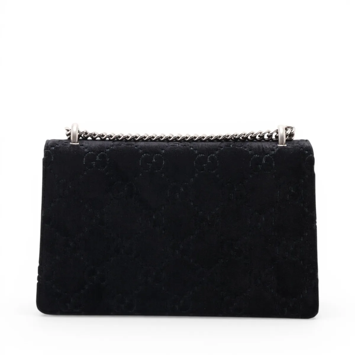 GG Velvet Dionysus Velour x Leather Chain Shoulder Bag, Black 400249 — view 2