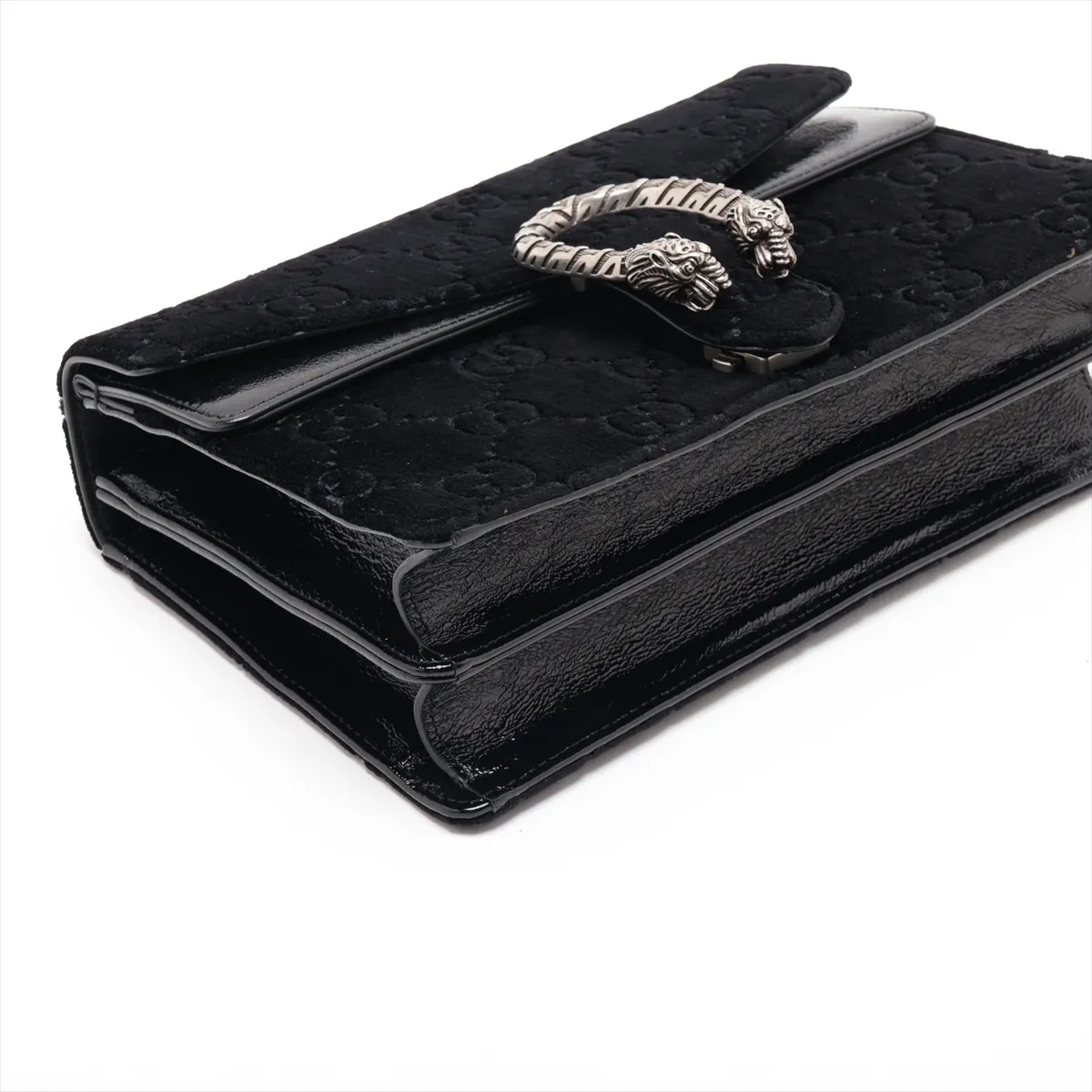 GG Velvet Dionysus Velour x Leather Chain Shoulder Bag, Black 400249 — view 4