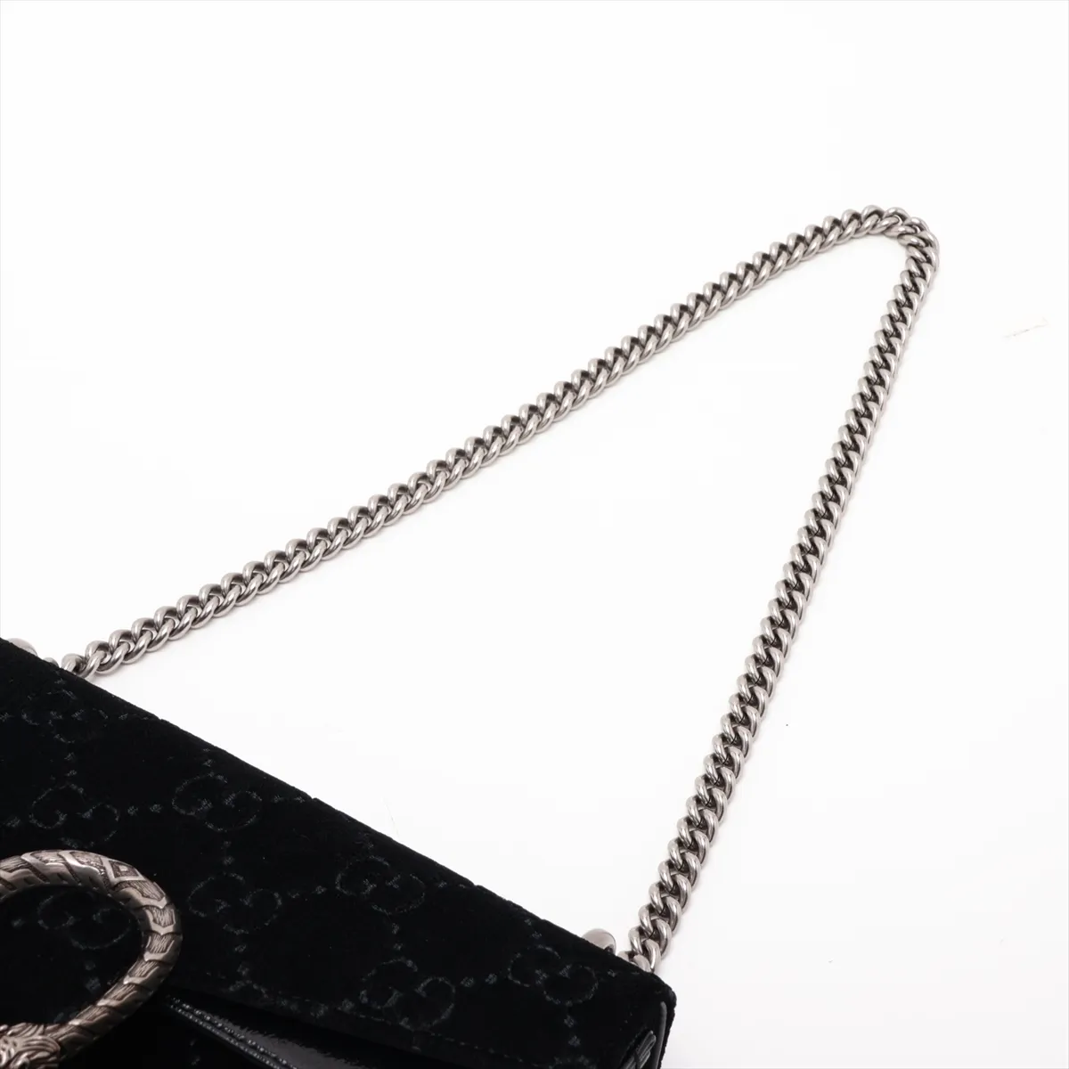 GG Velvet Dionysus Velour x Leather Chain Shoulder Bag, Black 400249 — view 5