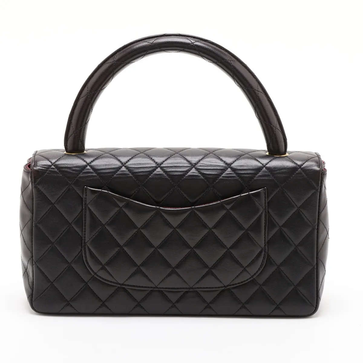 Matelassé Lambskin Handbag, Mother-Daughter Set, Black with Gold Hardware (Mother only) — view 2