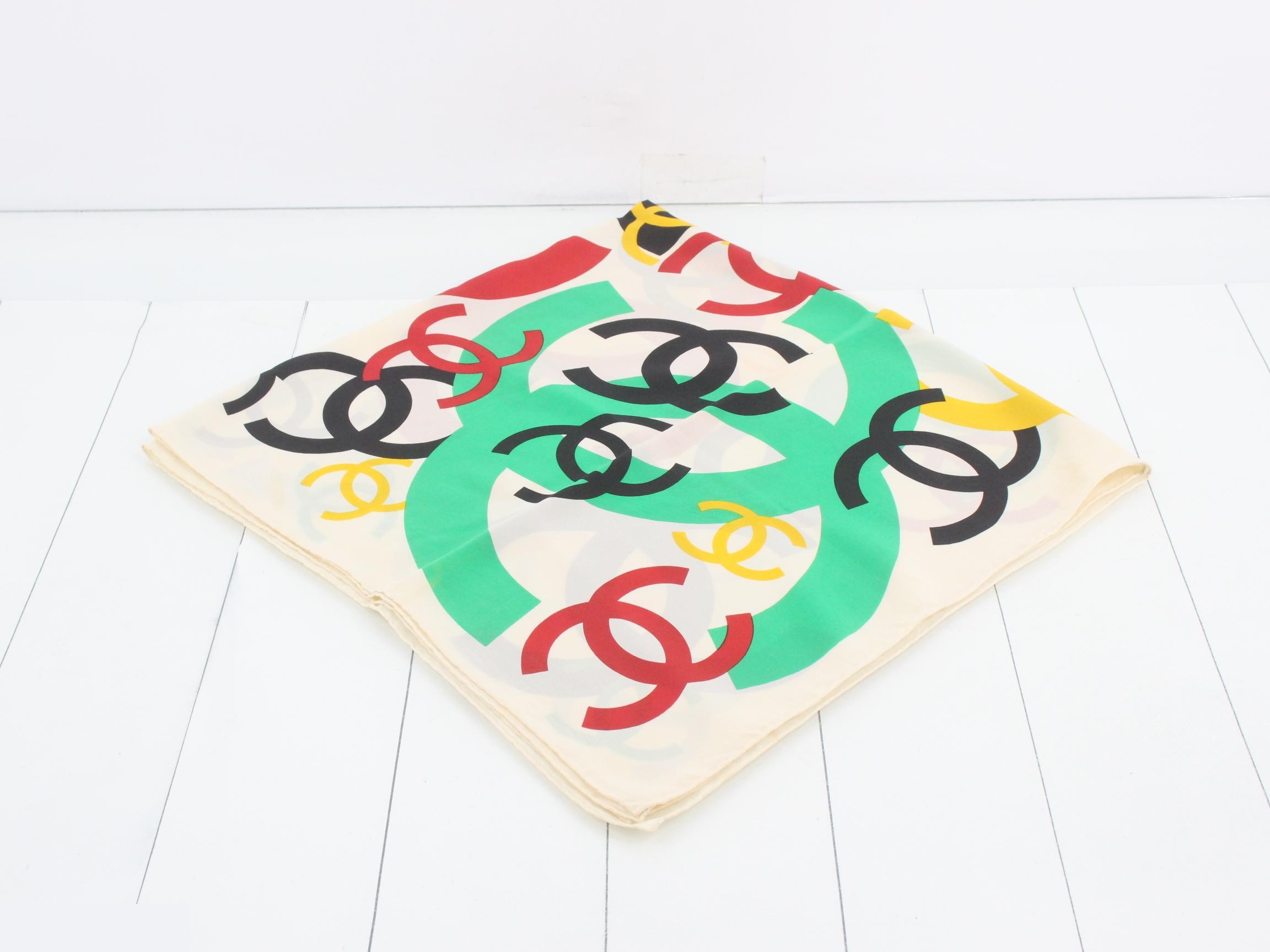 Vintage Coco Mark Large Silk Scarf — view 2