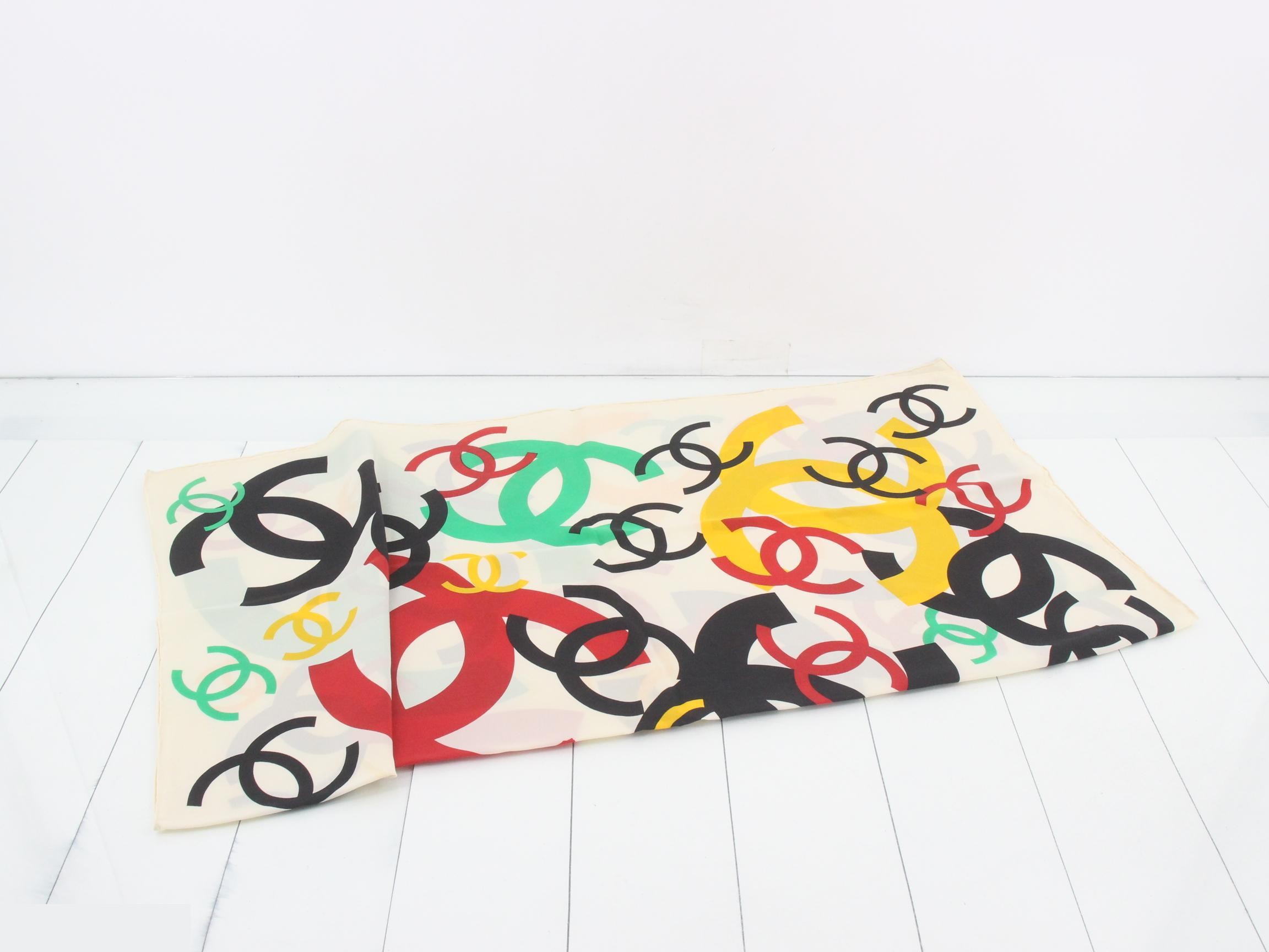 Vintage Coco Mark Large Silk Scarf — view 3