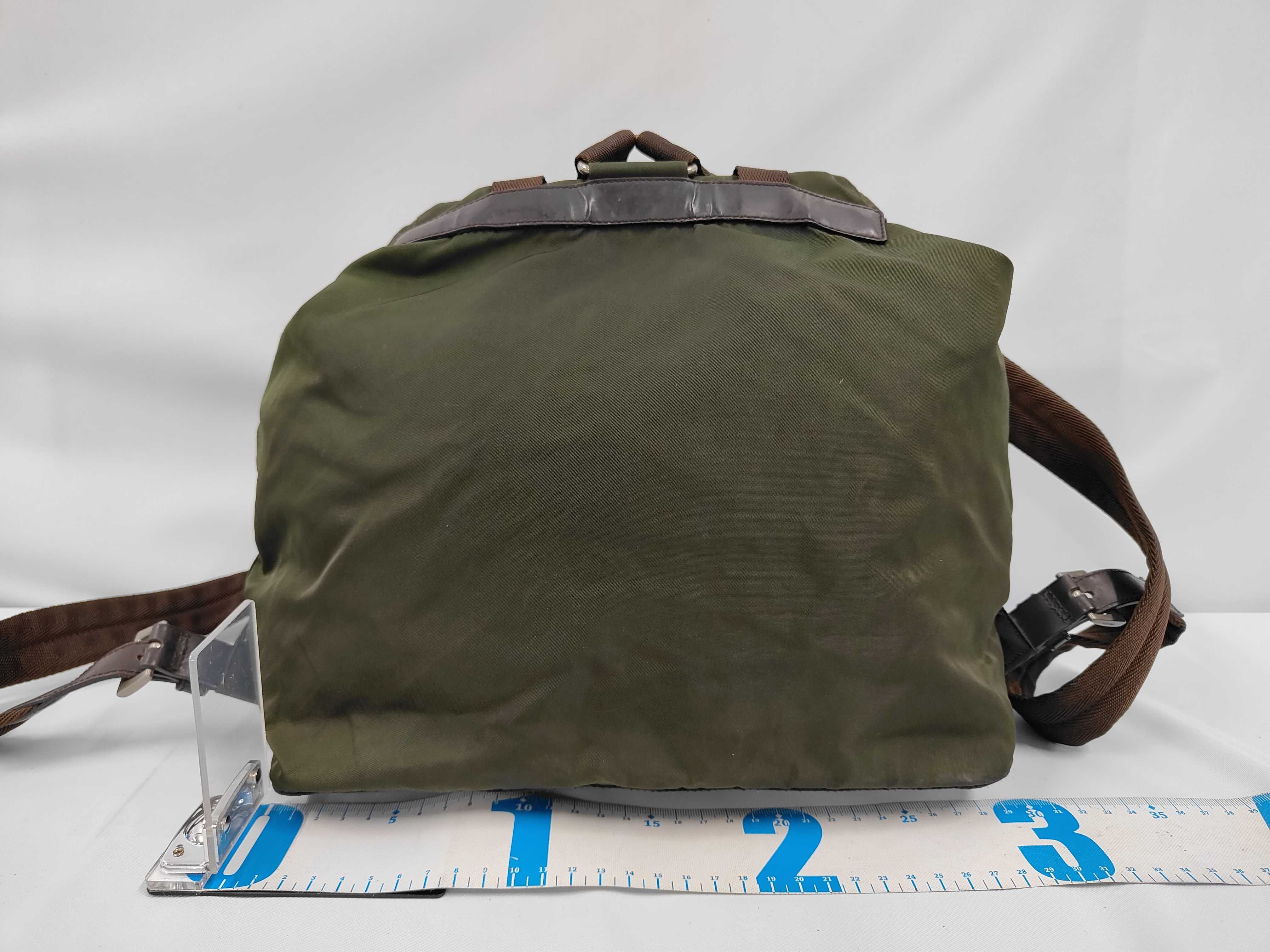 nylon backpack, khaki. — view 2