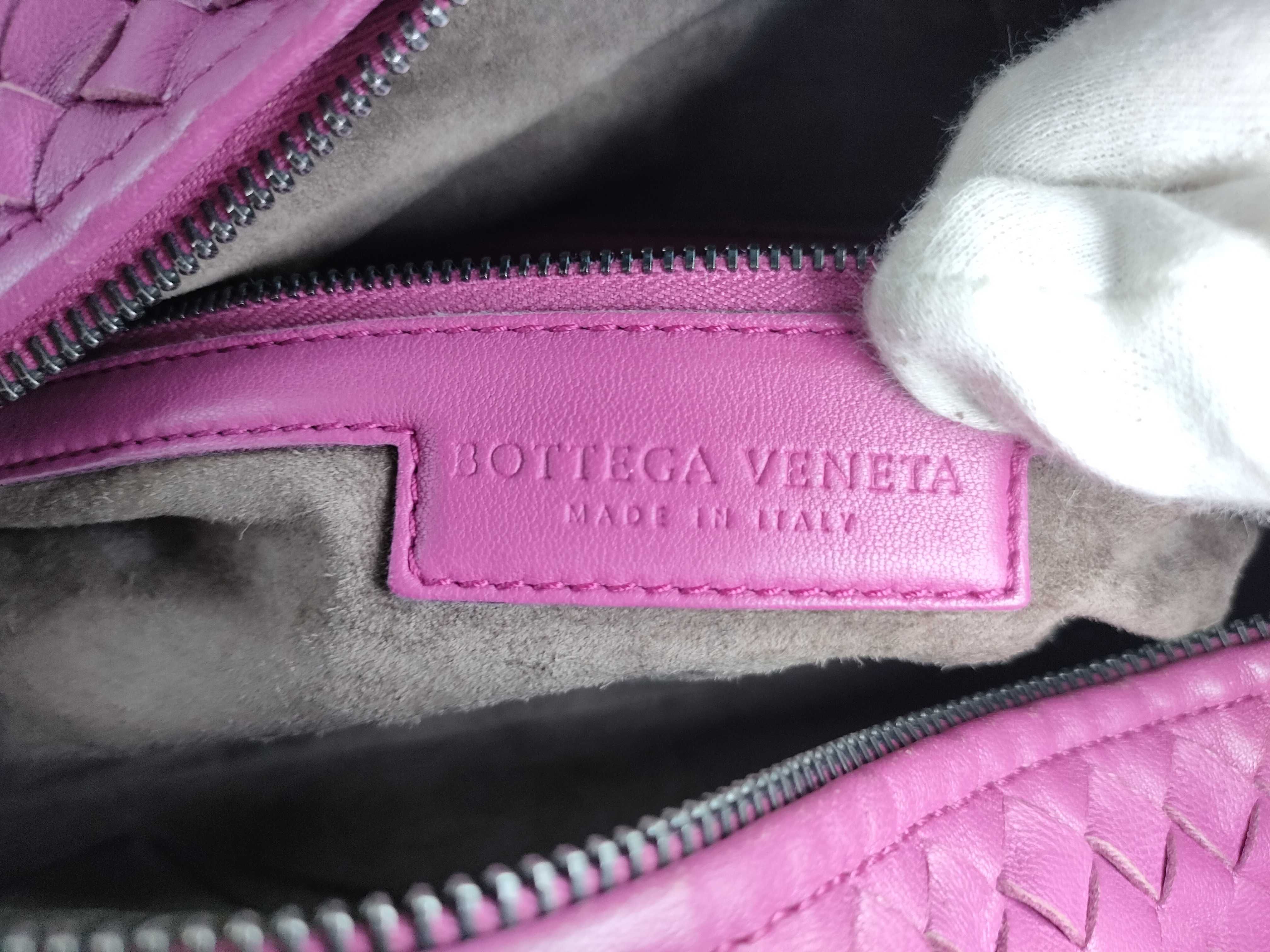 Intrecciato Montaigne Leather Handbag, Pink, 272801, with Mirror — view 13