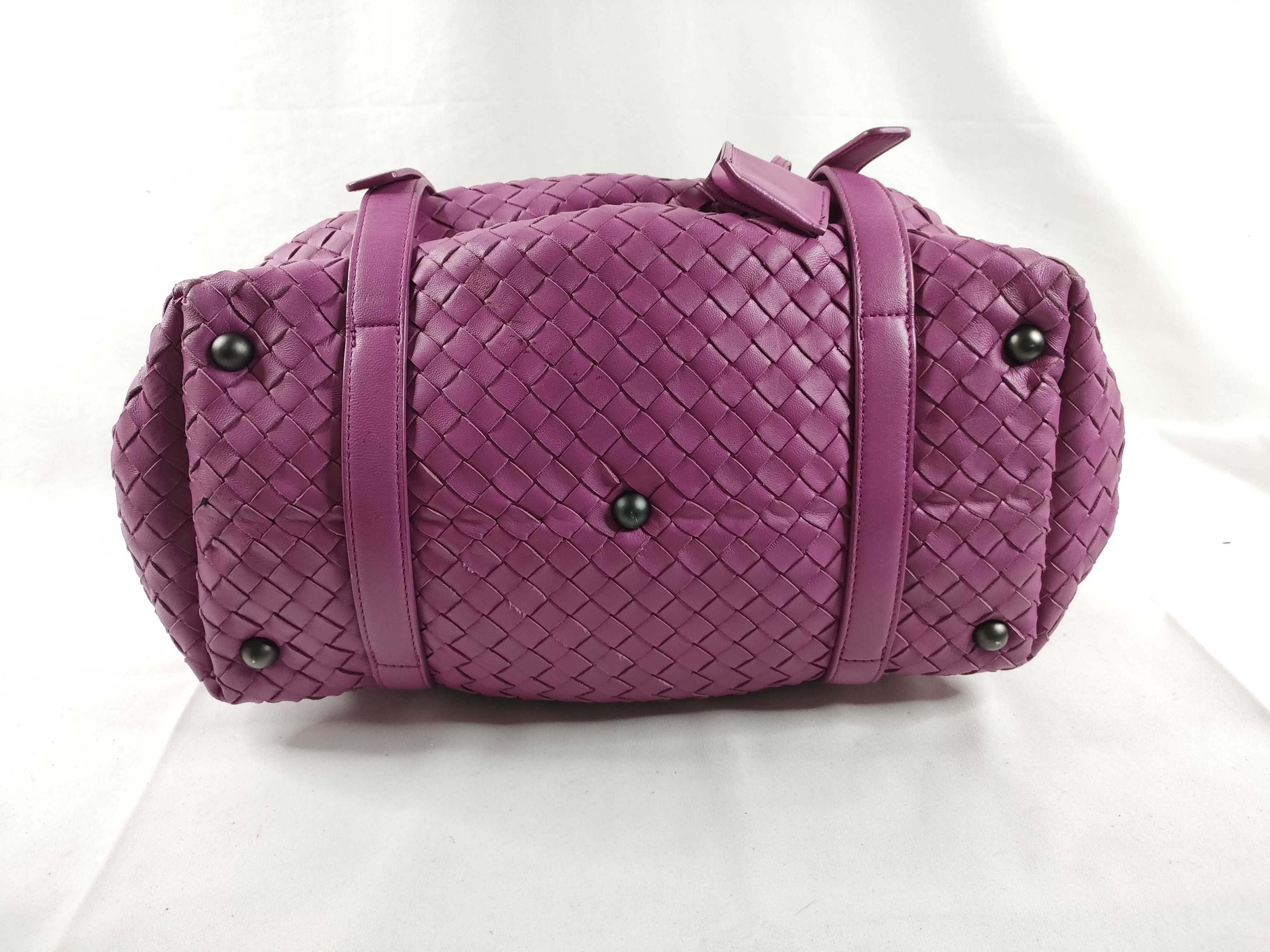 Intrecciato Montaigne Leather Handbag, Pink, 272801, with Mirror — view 4