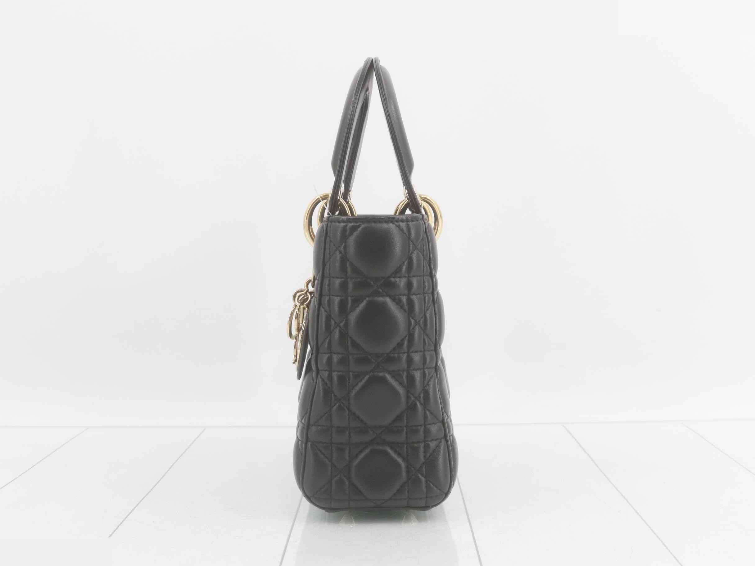 Lady Dior Cannage Lamb 2-Way Handbag — view 3