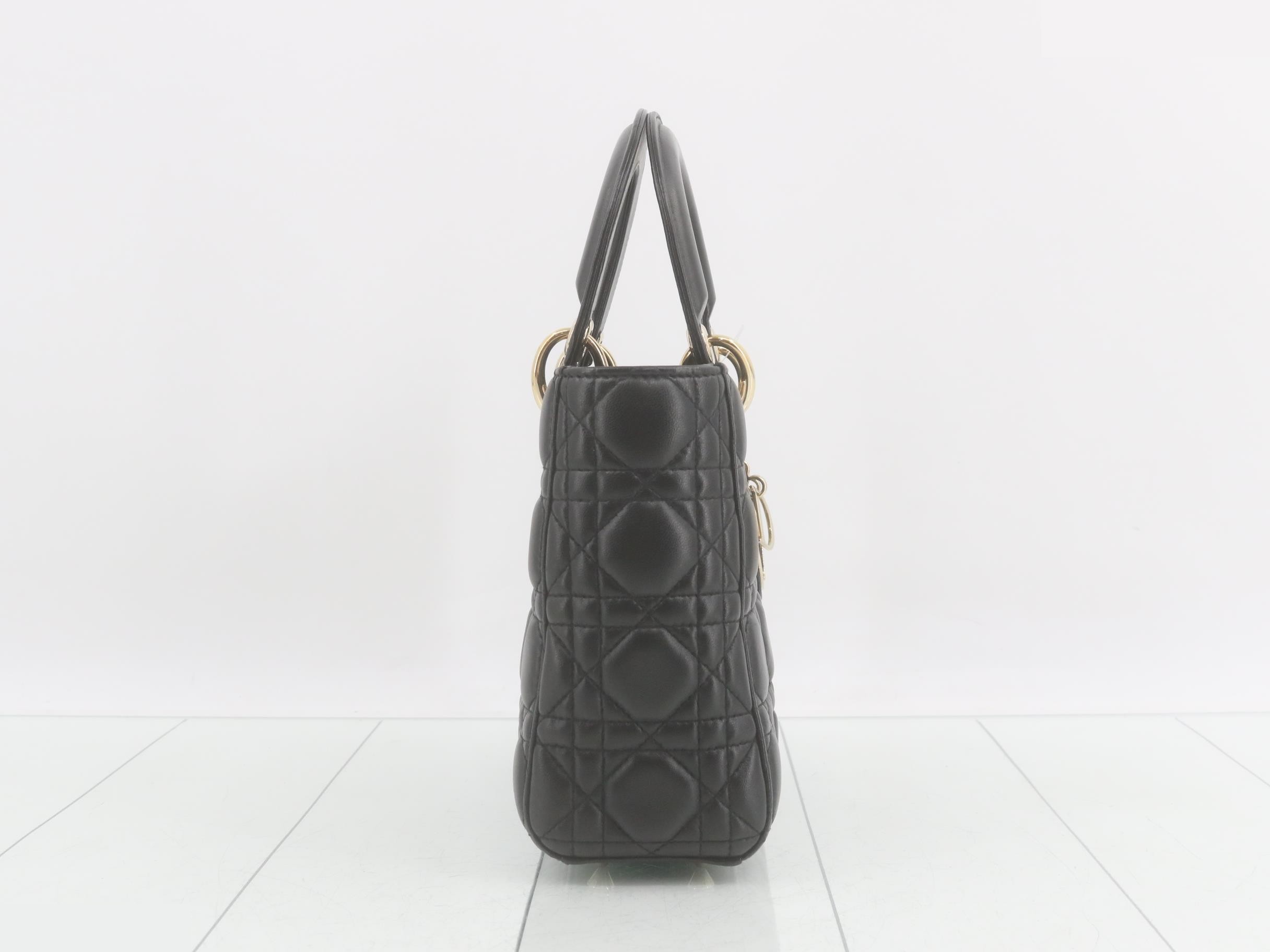 Lady Dior Cannage Lamb 2-Way Handbag — view 4
