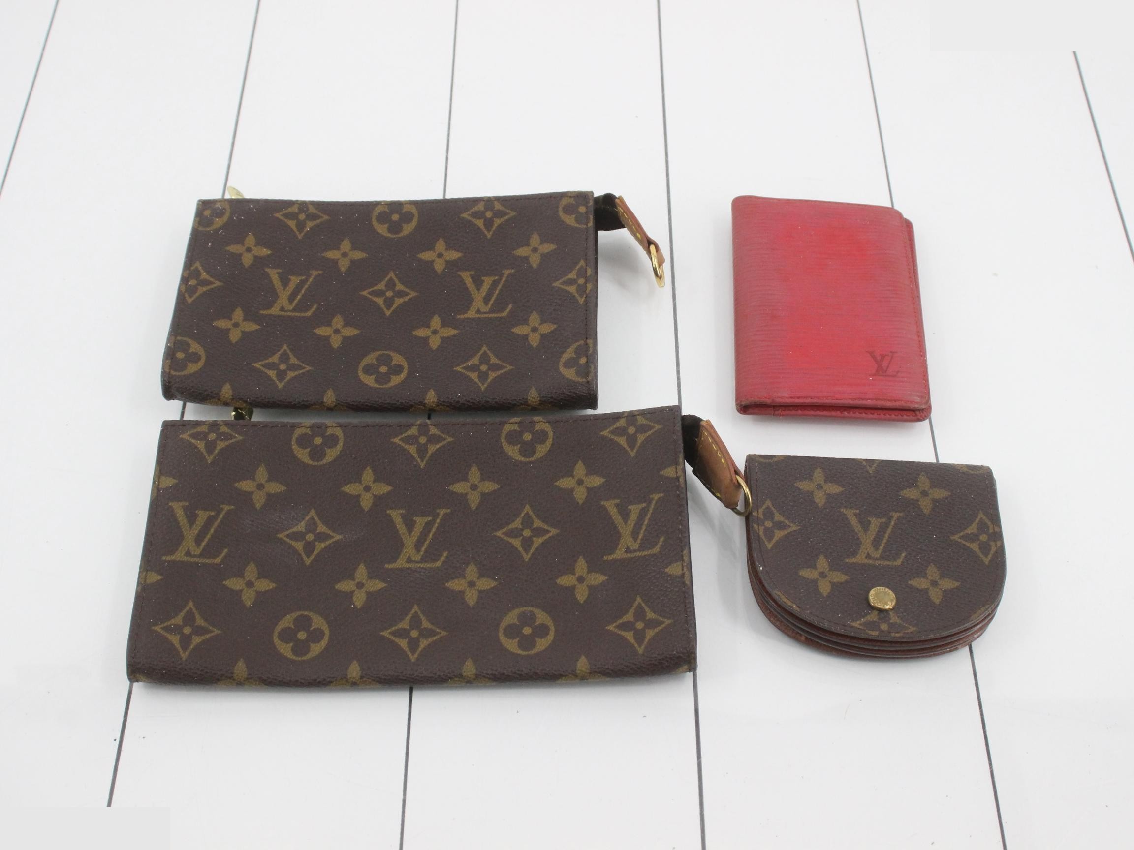 4-piece set: Monogram / 2 pouches & coin case