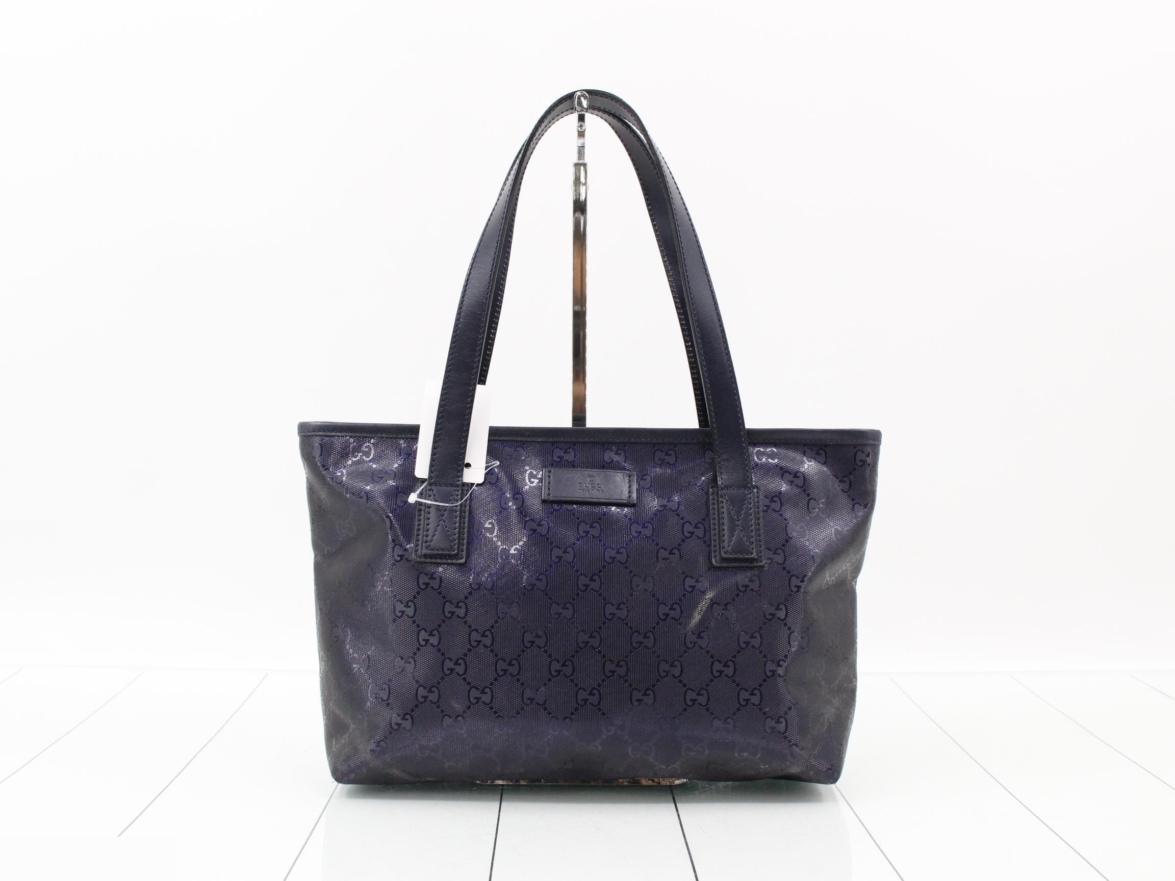 GG PVC x Leather Shoulder Tote Bag