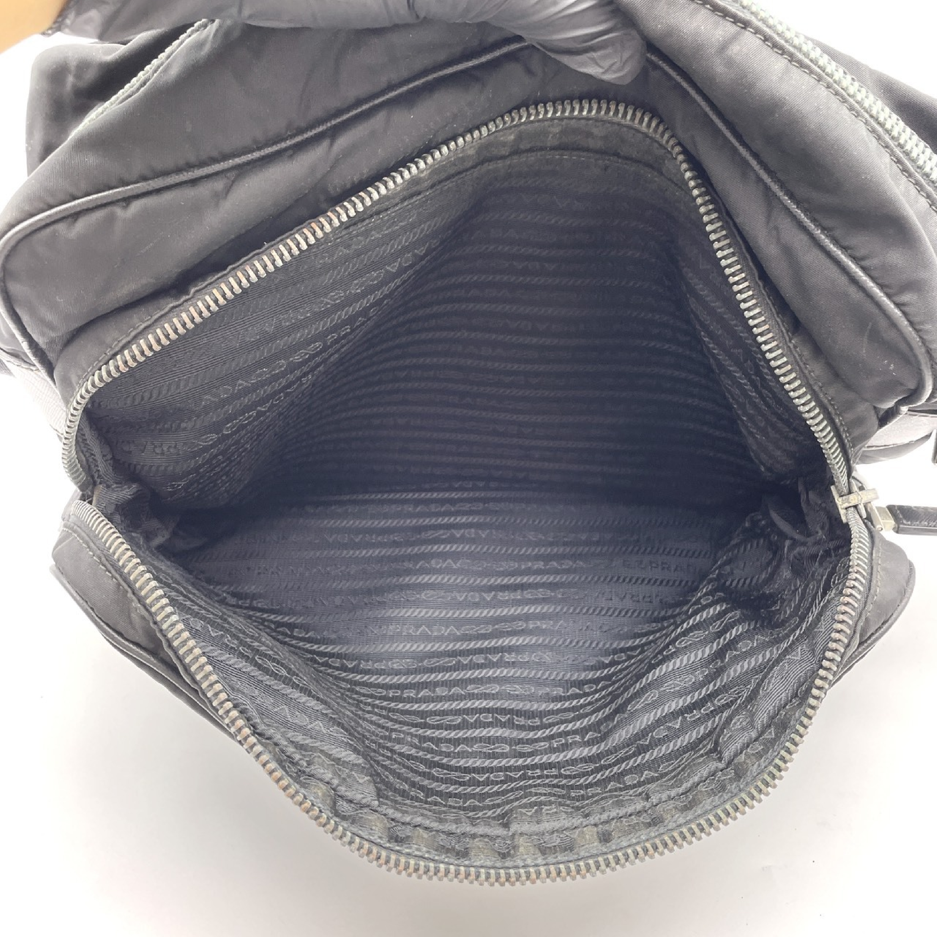 Triangle Logo Tessuto Nylon Shoulder Bag — view 12