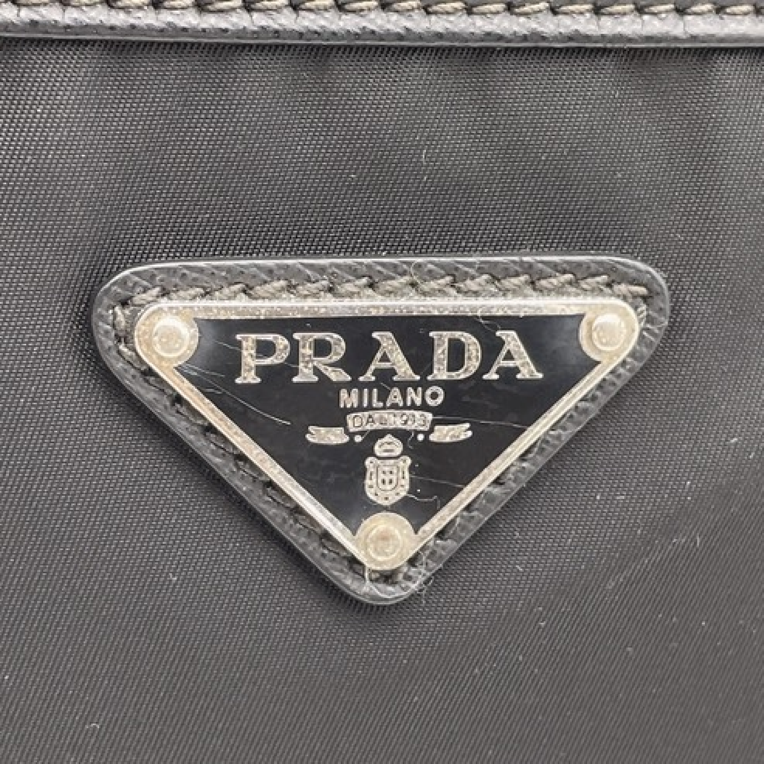 Triangle Logo Tessuto Nylon Shoulder Bag — view 8