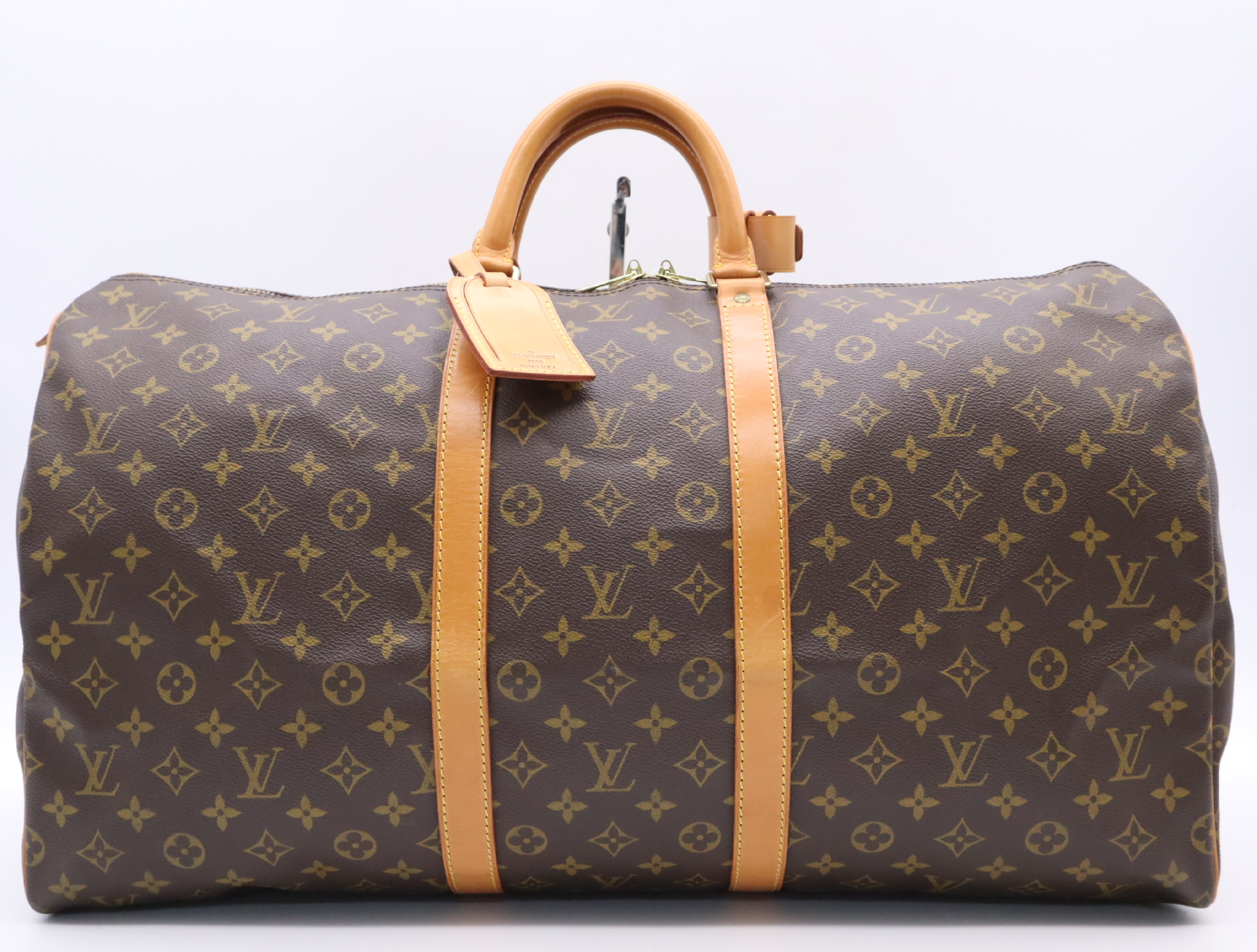 M41424 Monogram Keepall 55 Boston Bag with Name Tag and Handle