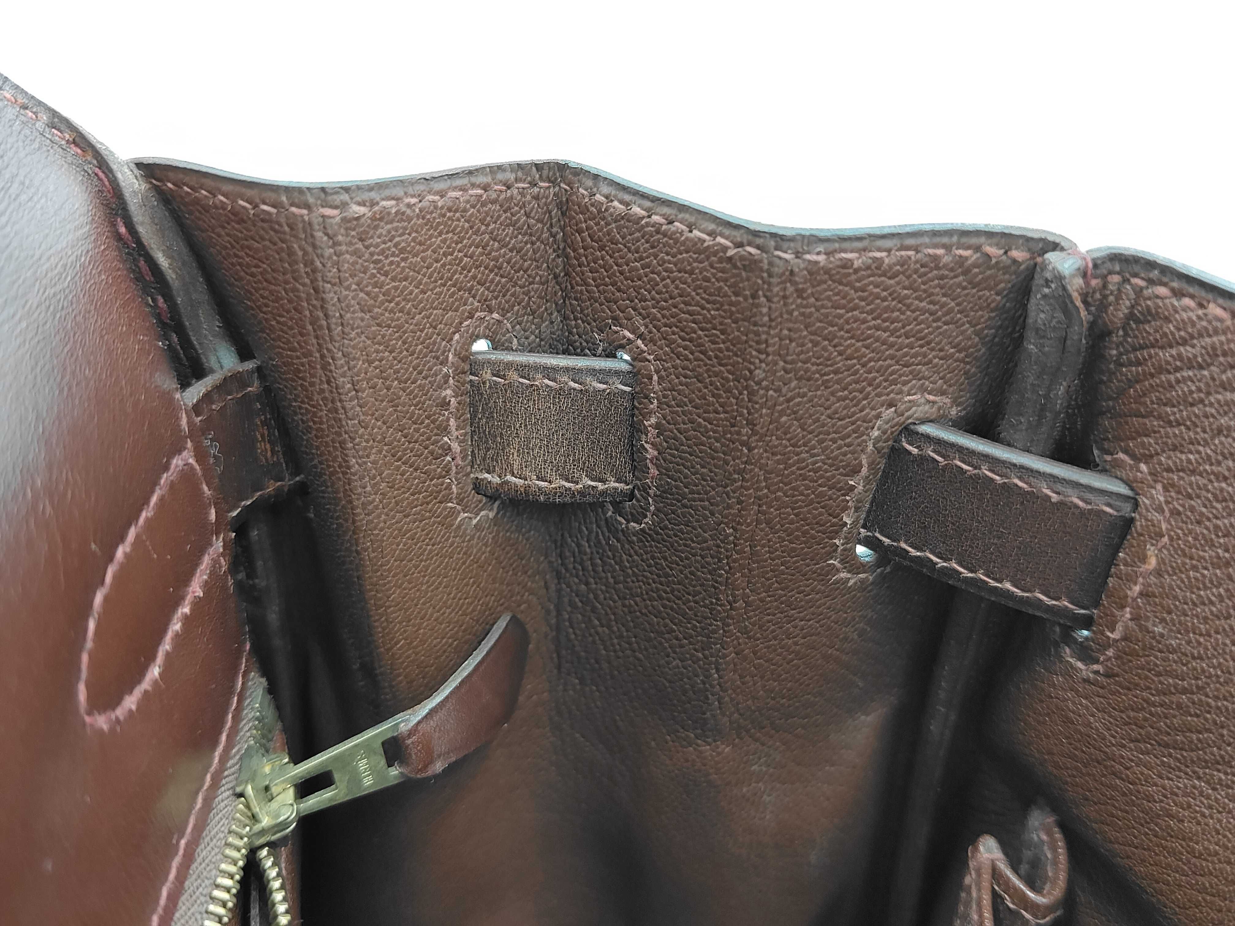 Kelly 32 Box Calf Leather, Brown, Gold Hardware, E Handbag — view 14