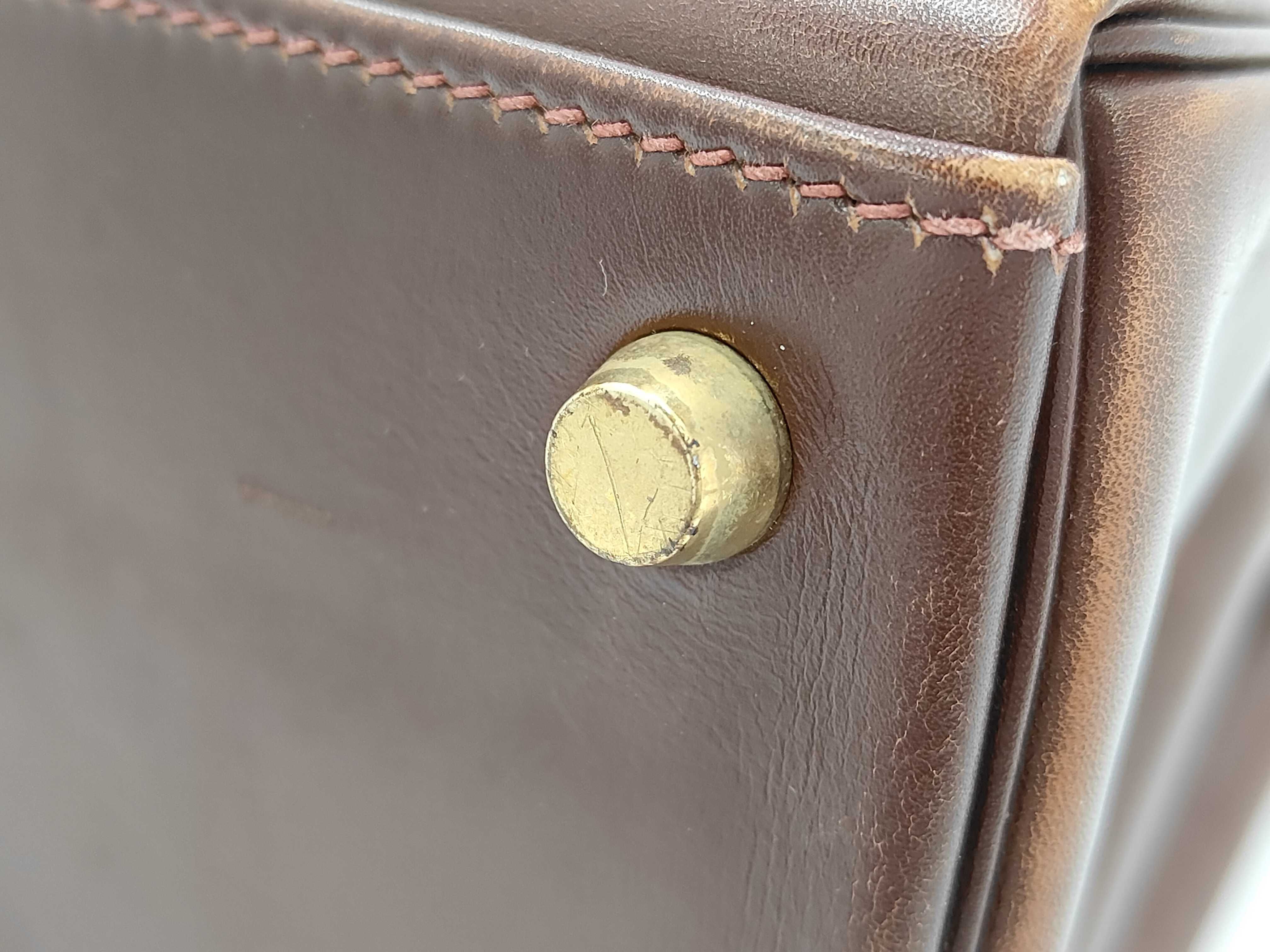Kelly 32 Box Calf Leather, Brown, Gold Hardware, E Handbag — view 5