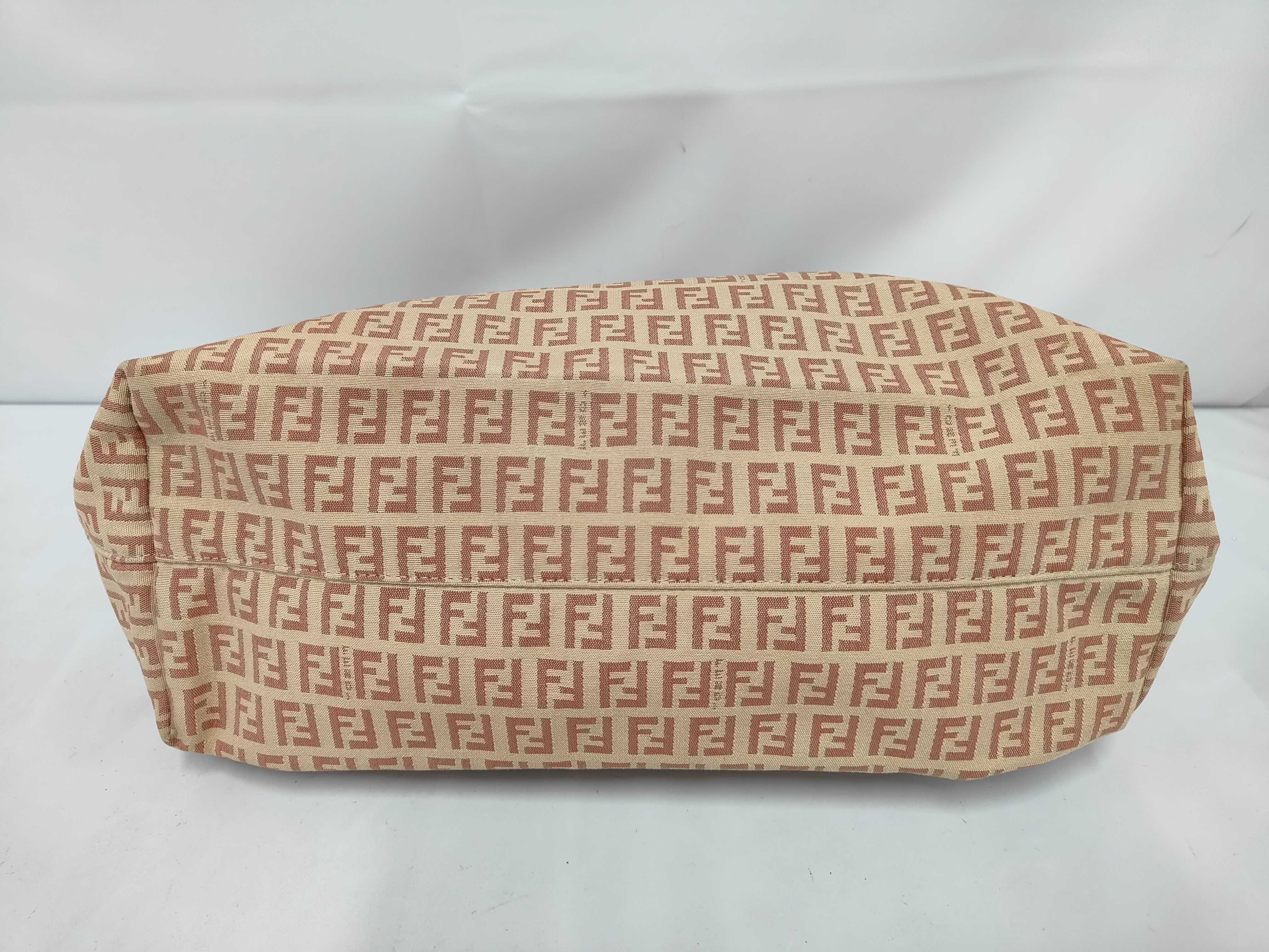 8BH075 Zucchino Tote Bag, Canvas and Leather, Pink/Beige, Business Bag — view 3