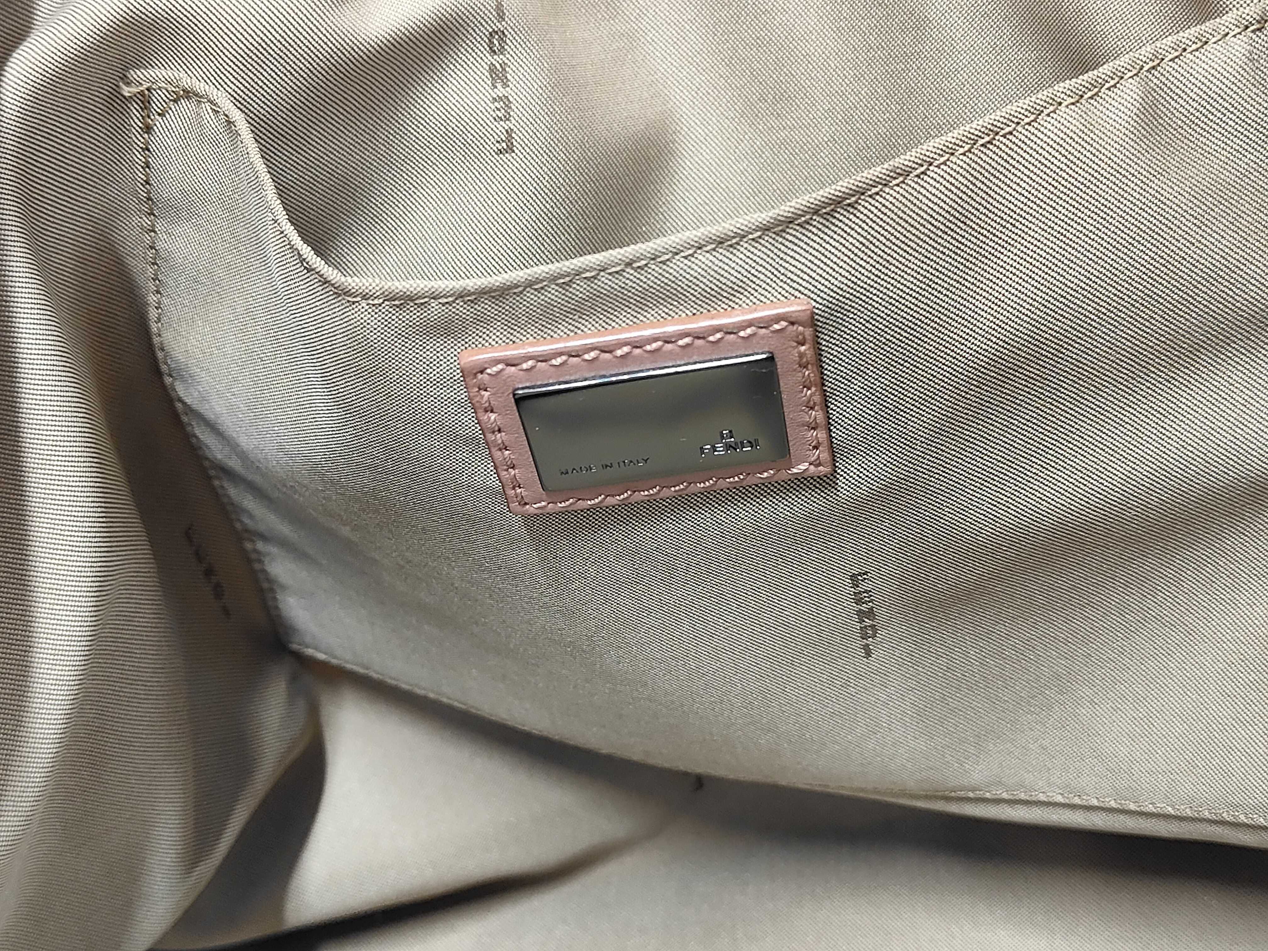 8BH075 Zucchino Tote Bag, Canvas and Leather, Pink/Beige, Business Bag — view 10