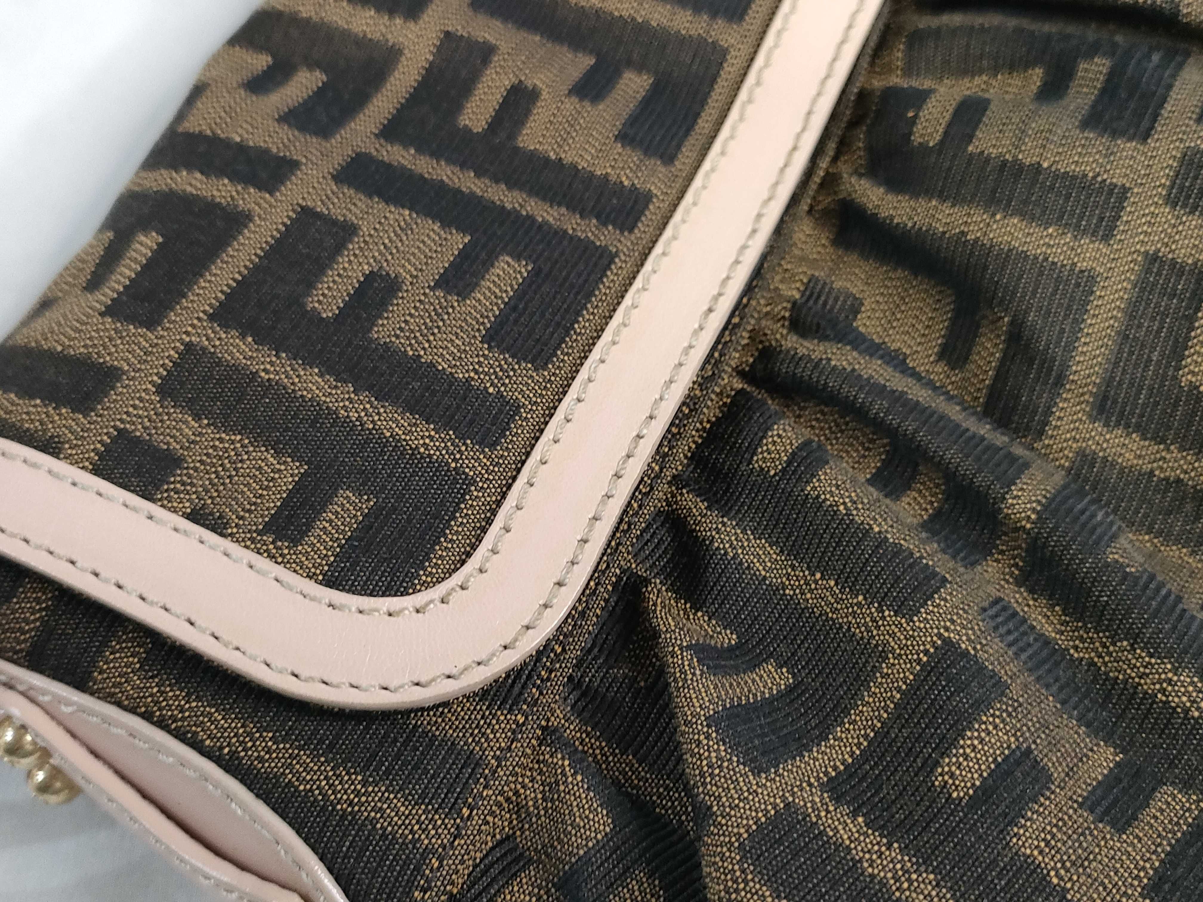 Zucca pattern Fendi Zucca canvas x leather shoulder bag Brown 8BR445 Shoulder bag — view 14