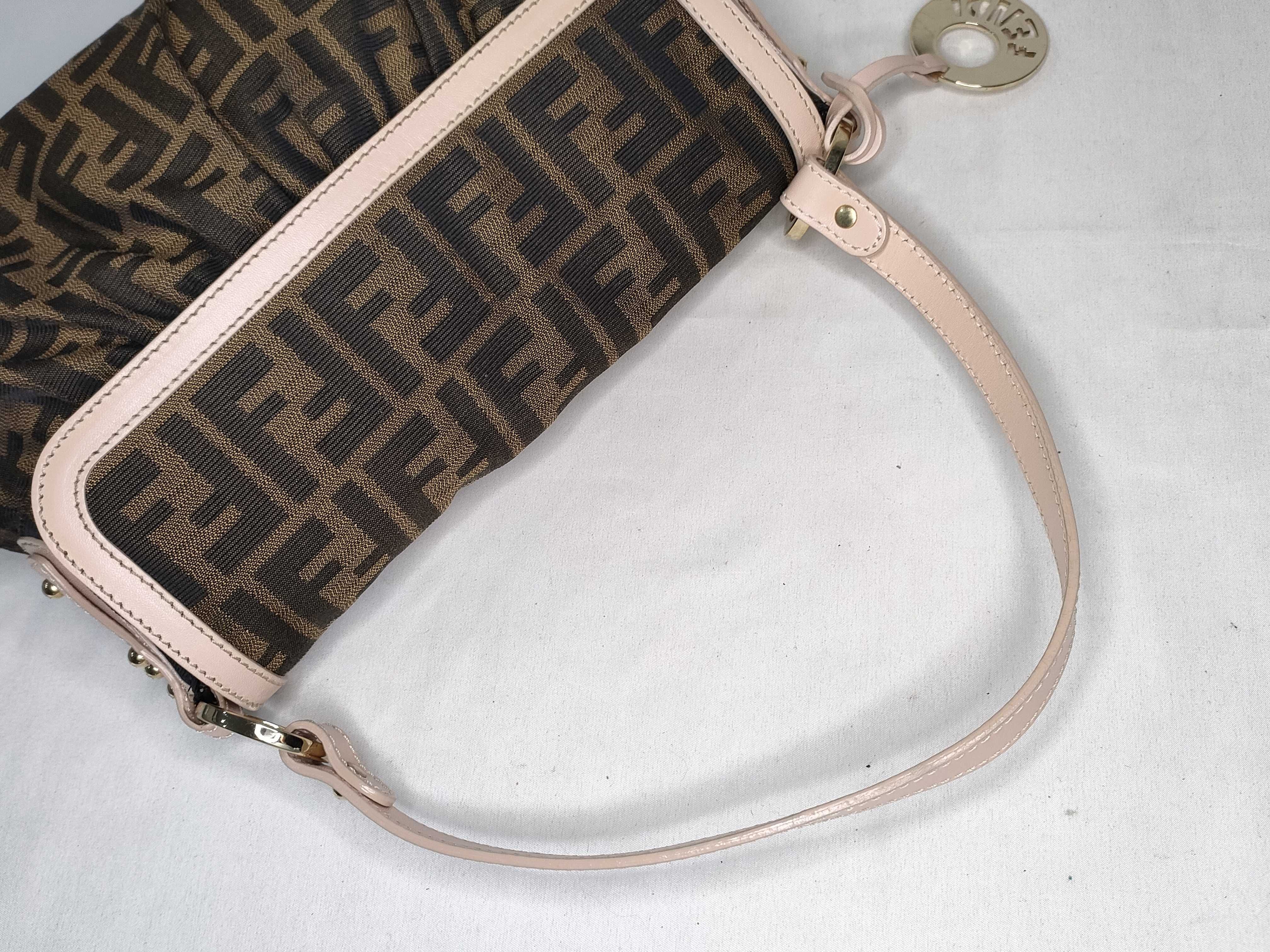 Zucca pattern Fendi Zucca canvas x leather shoulder bag Brown 8BR445 Shoulder bag — view 3