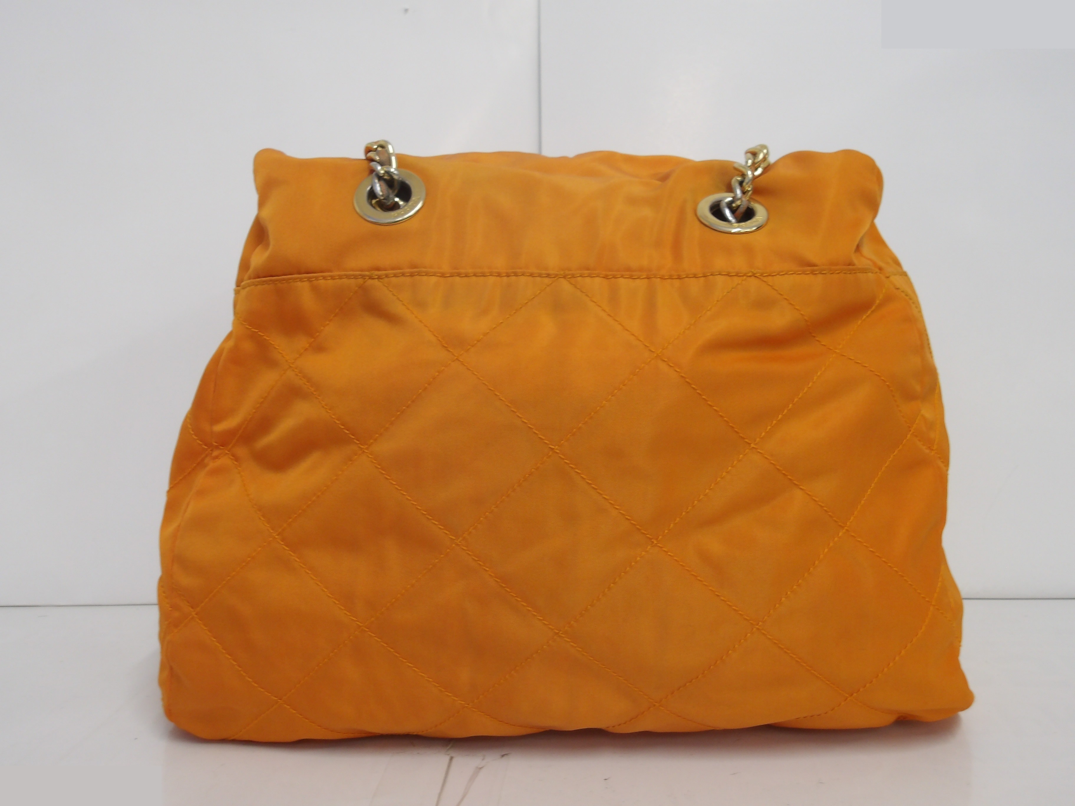 Triangle Logo Plate Double Chain Shoulder Bag — view 2