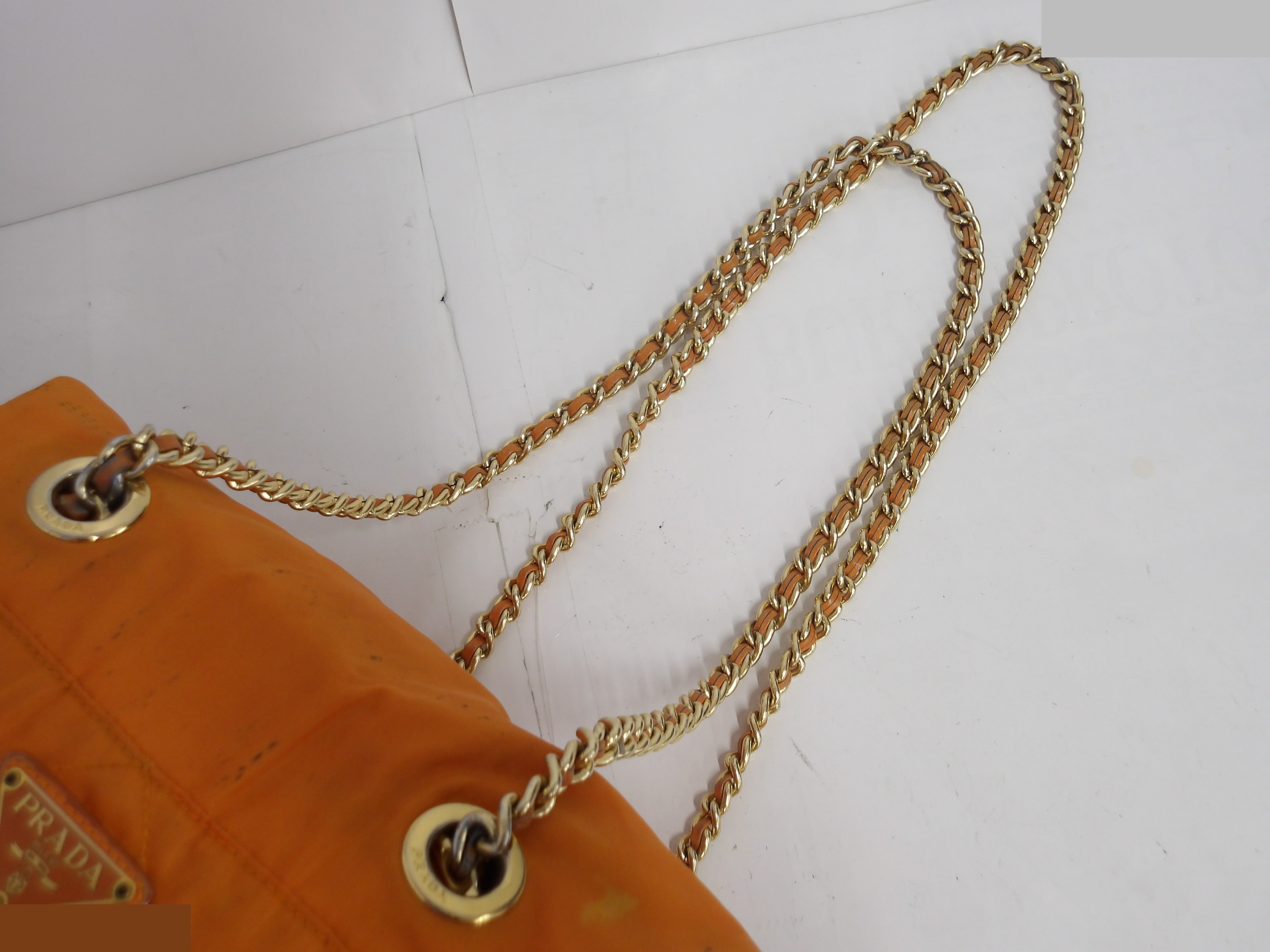 Triangle Logo Plate Double Chain Shoulder Bag — view 8