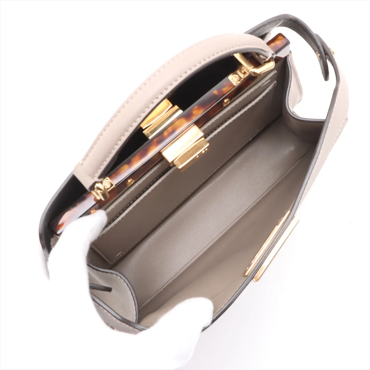 Peekaboo Ic You Small Leather 2WAY Handbag Beige 8BN327 — view 8