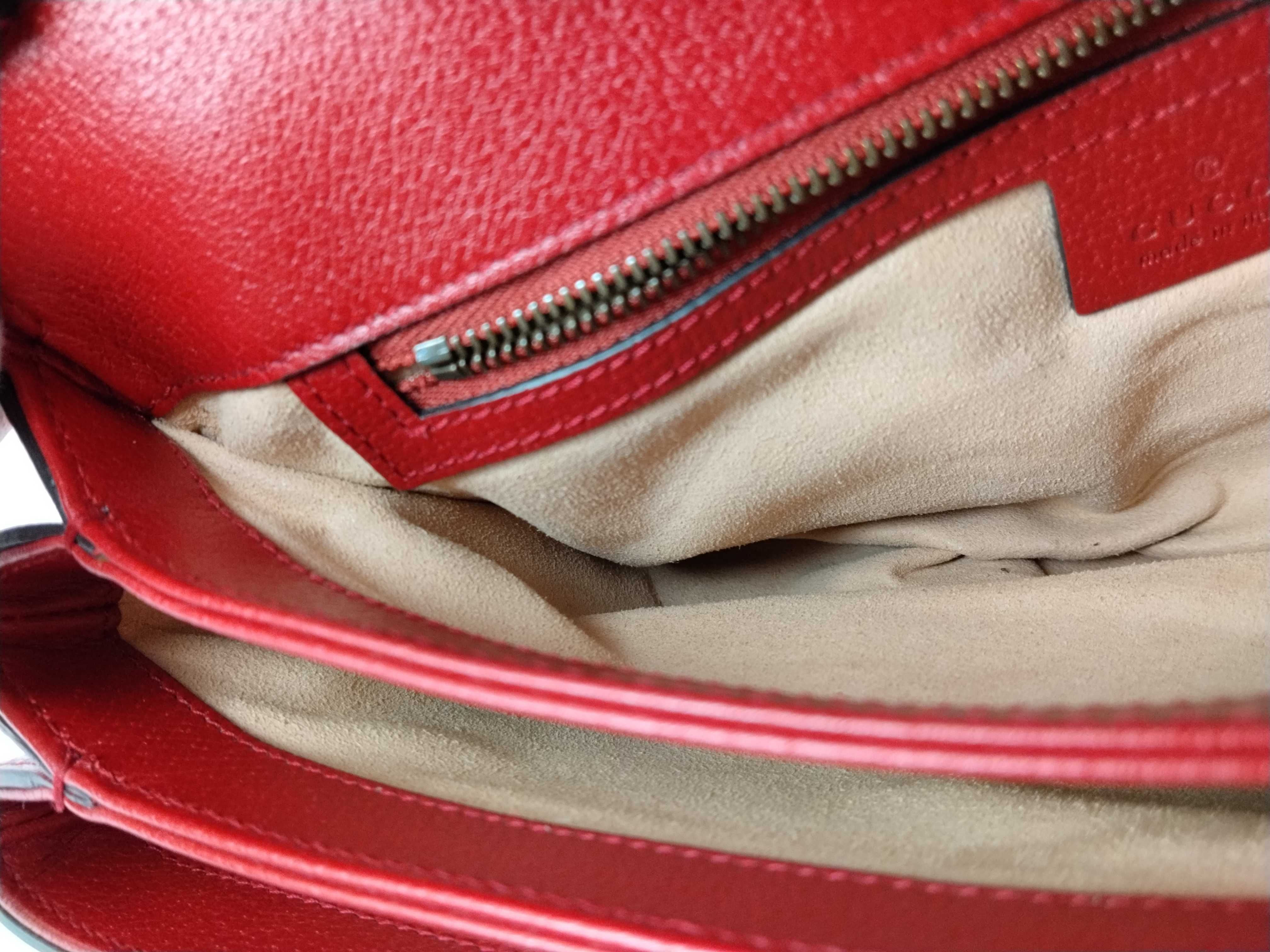 GG Supreme ID-GG Supreme Queen Margaret PVC & leather Shoulder bag Beige x red 5243 Shoulder bag — view 14