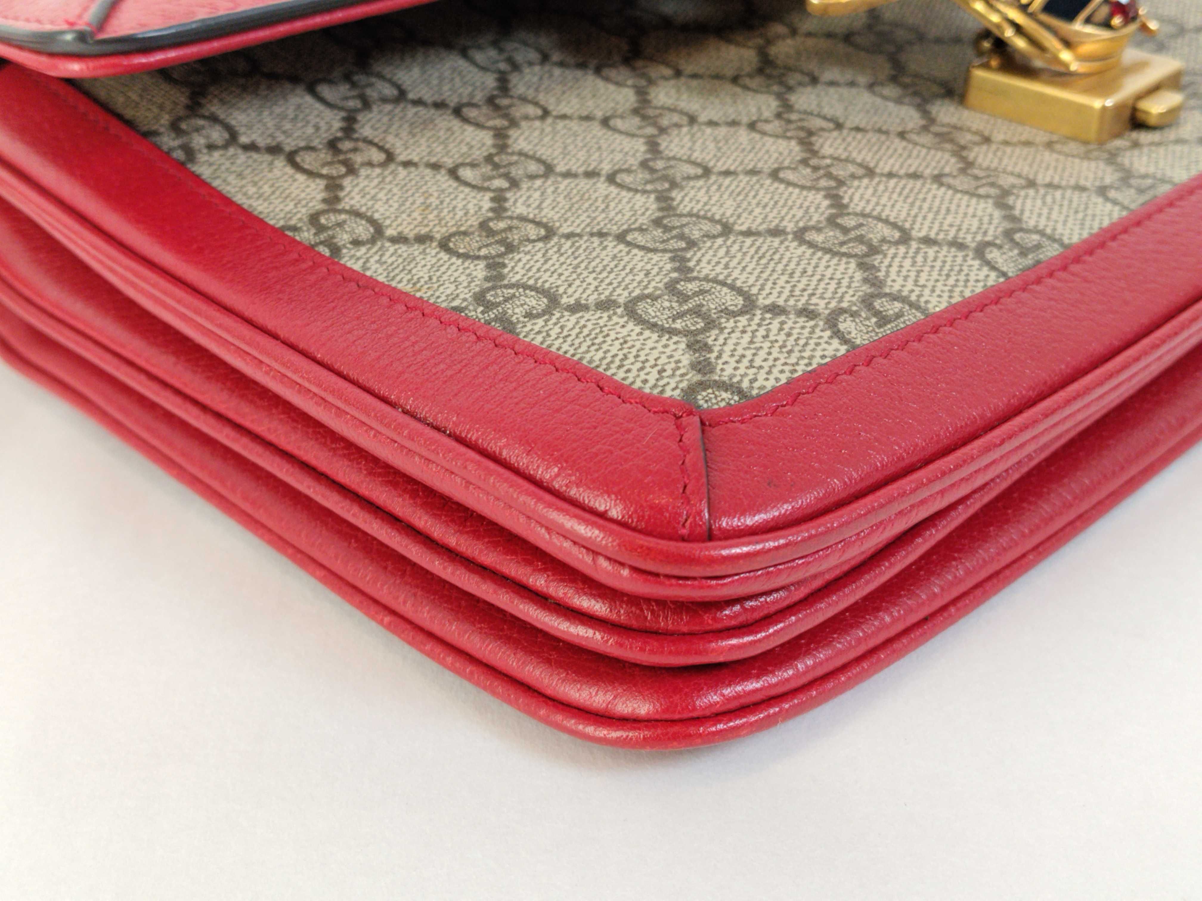 GG Supreme ID-GG Supreme Queen Margaret PVC & leather Shoulder bag Beige x red 5243 Shoulder bag — view 6