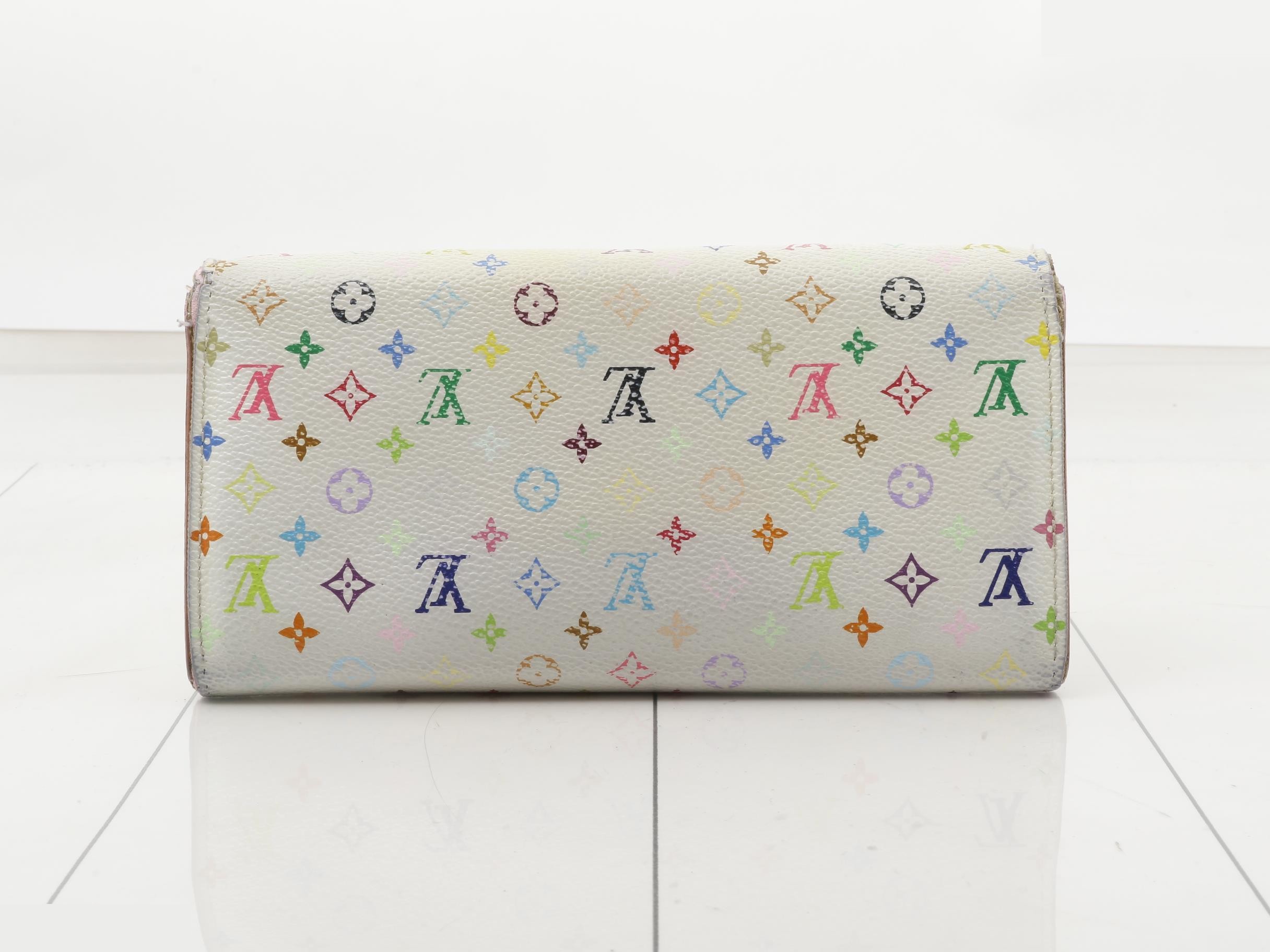 Monogram Multicolor Portefeuille Sarah Blanc Bi-fold Long Wallet — view 2