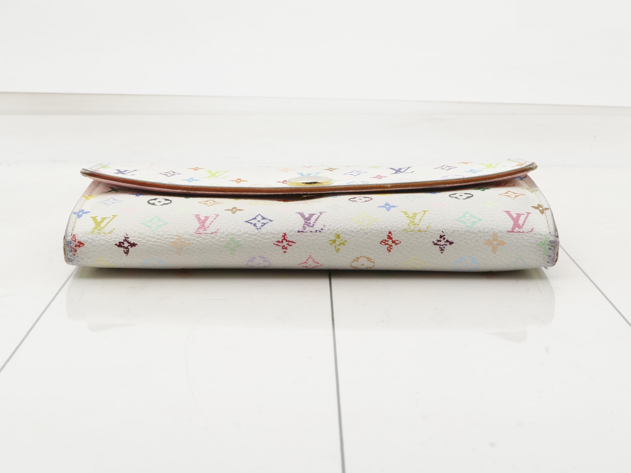 Monogram Multicolor Portefeuille Sarah Blanc Bi-fold Long Wallet — view 3