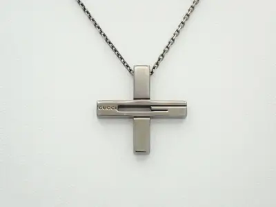 Ruthenium cross necklace, Ag925/11.0g