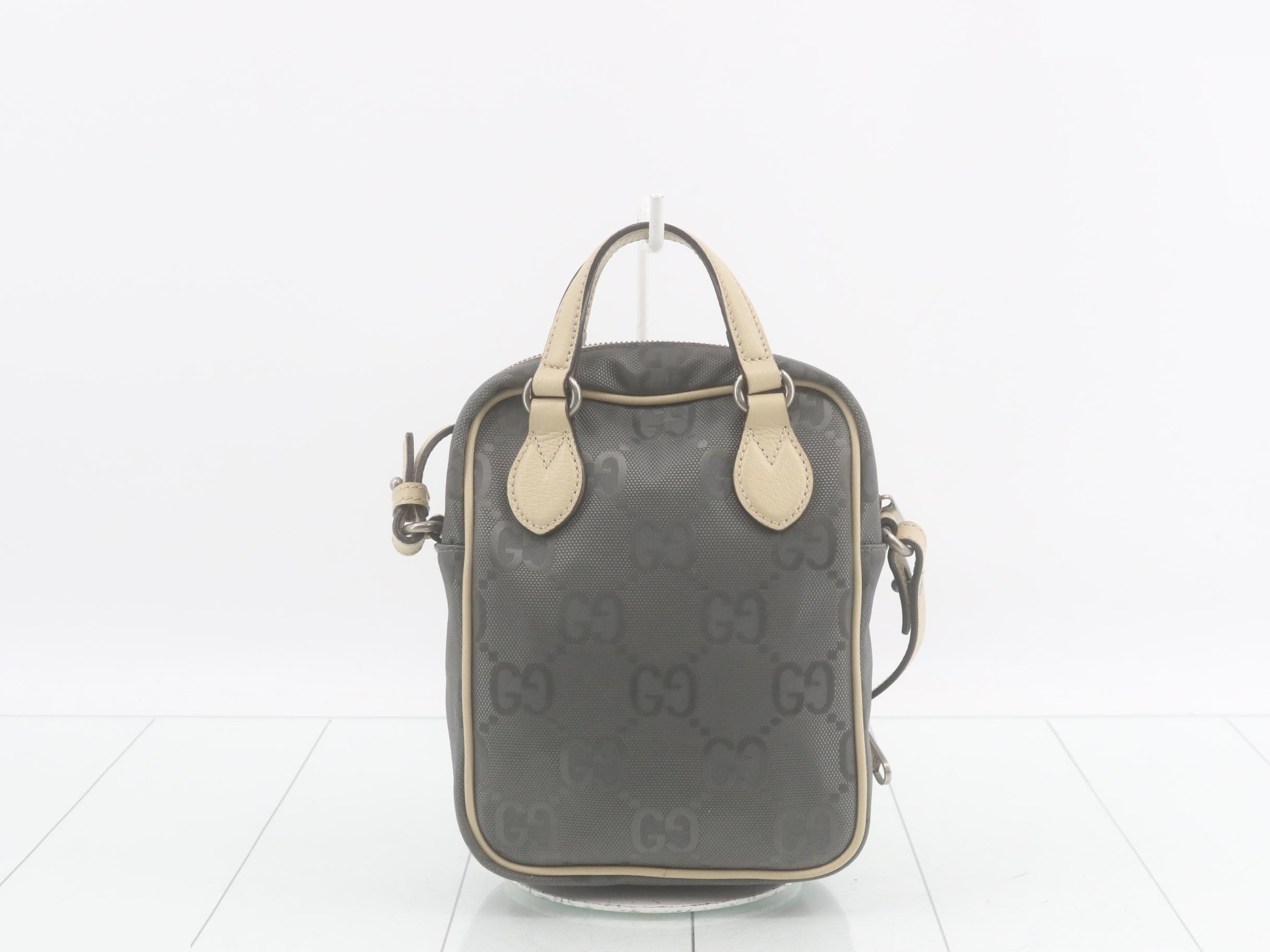Off the Grid Shoulder Bag, Nylon/Leather, Gray — view 2