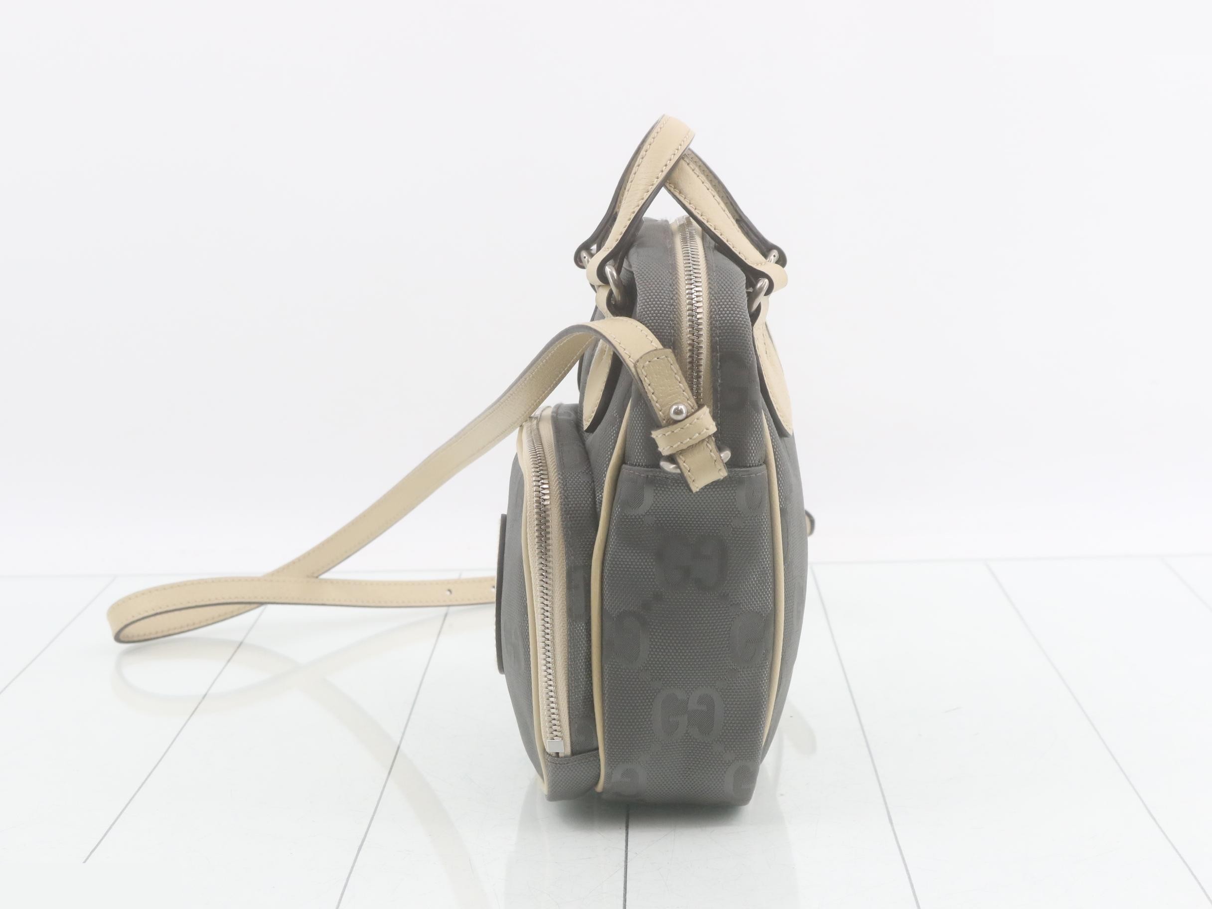 Off the Grid Shoulder Bag, Nylon/Leather, Gray — view 3