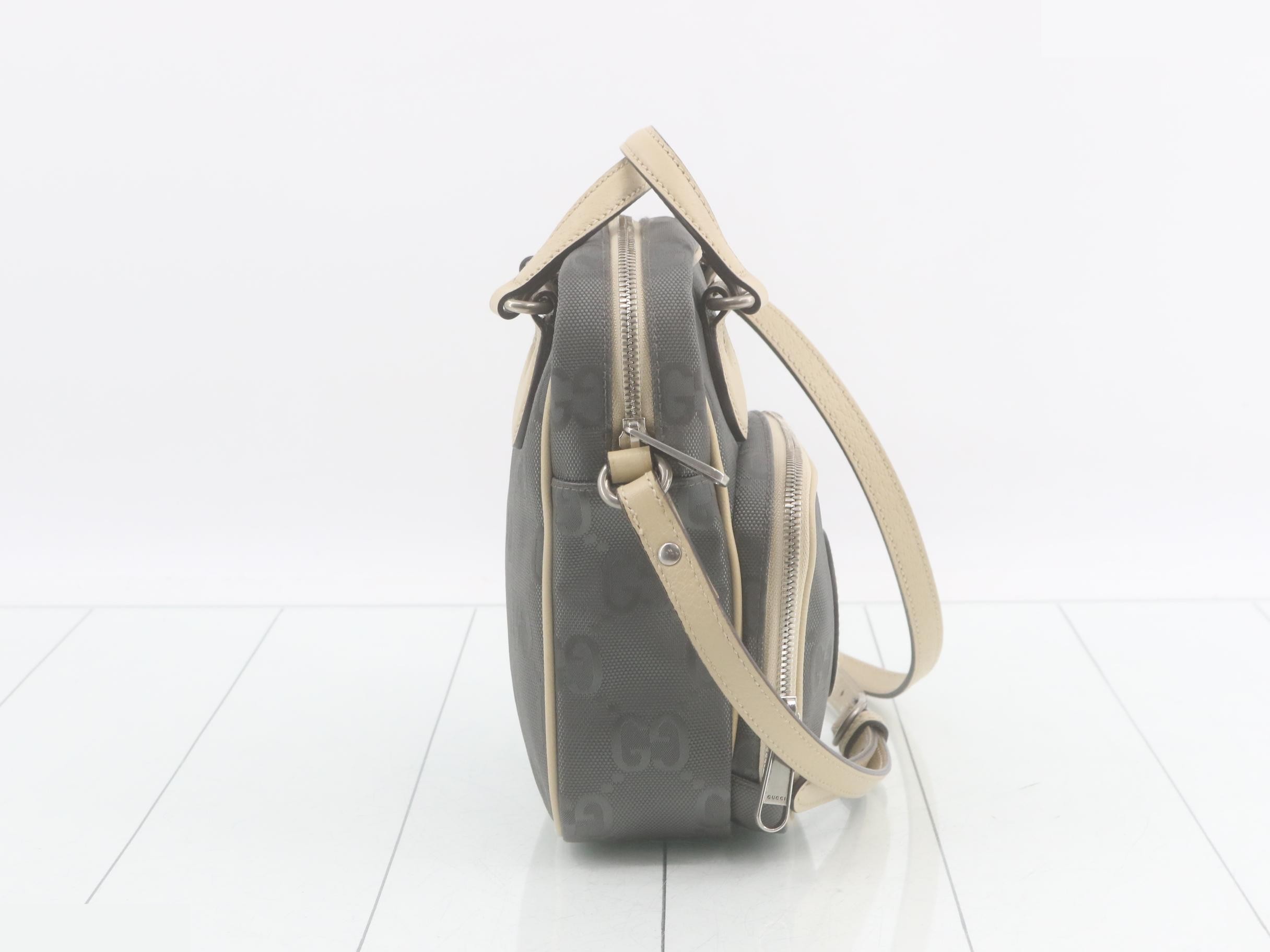 Off the Grid Shoulder Bag, Nylon/Leather, Gray — view 4