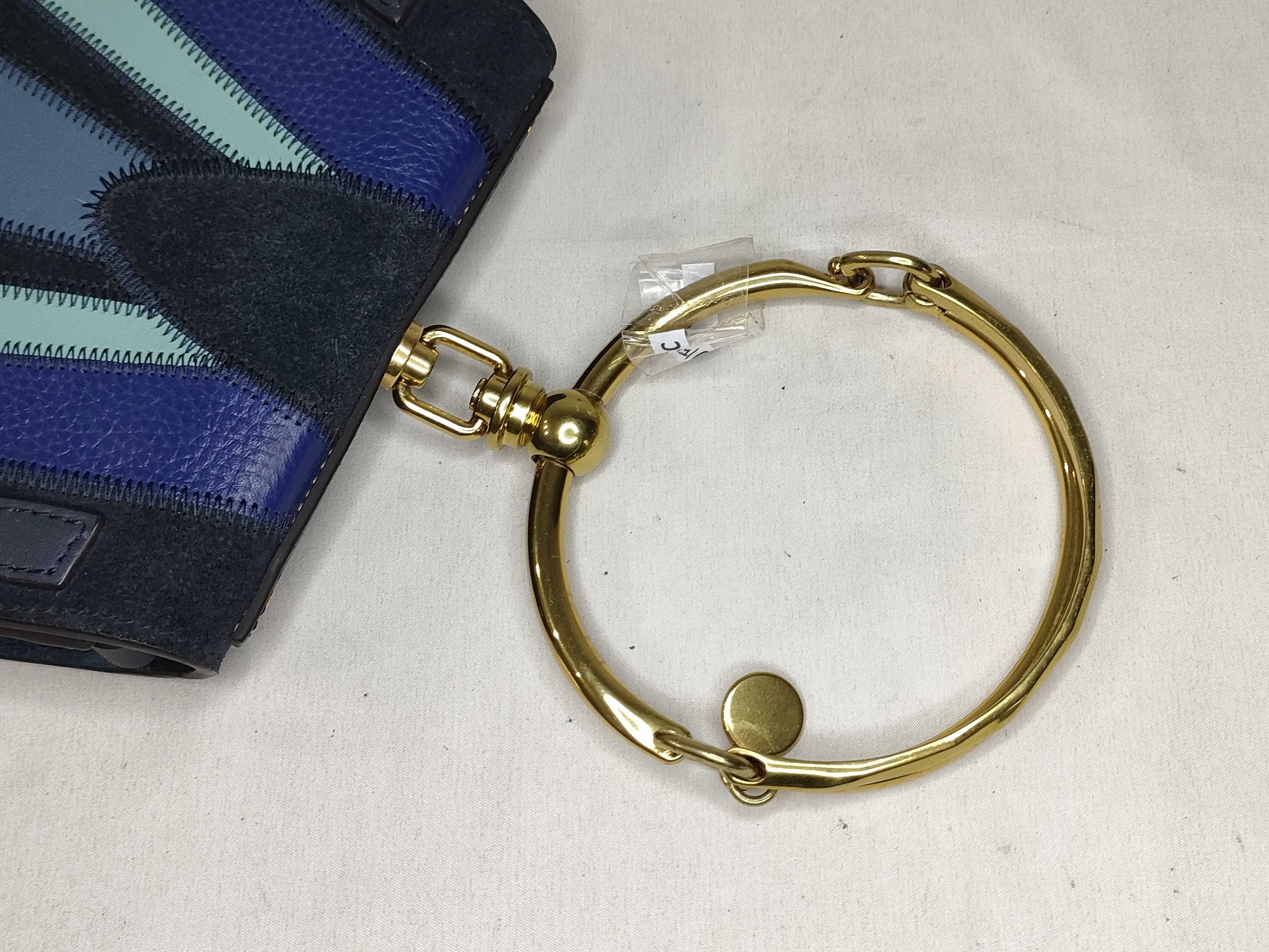 PH- Nile Bracelet Handbag Blue Leather — view 3