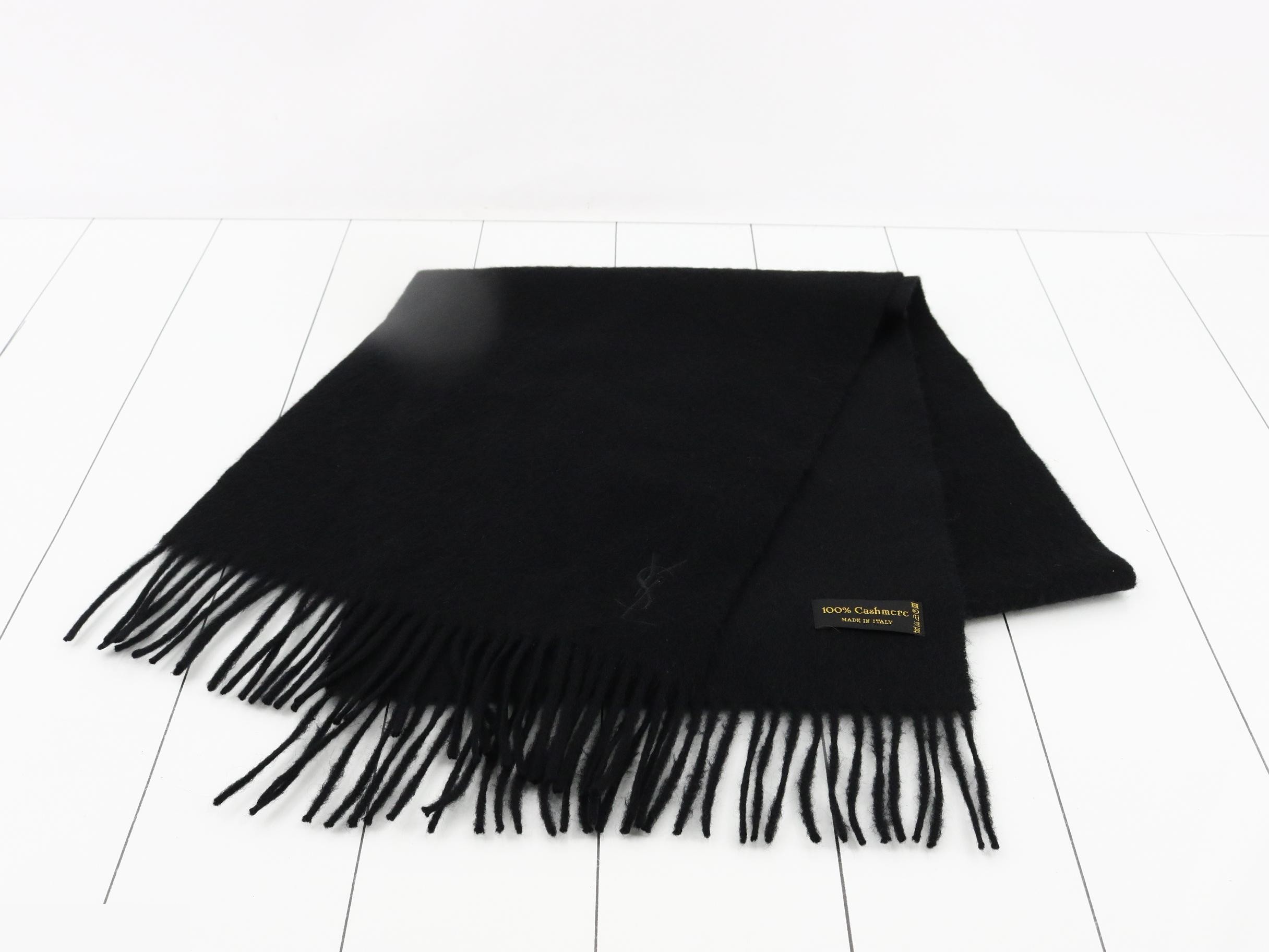 scarf, 100% cashmere, black. — view 2