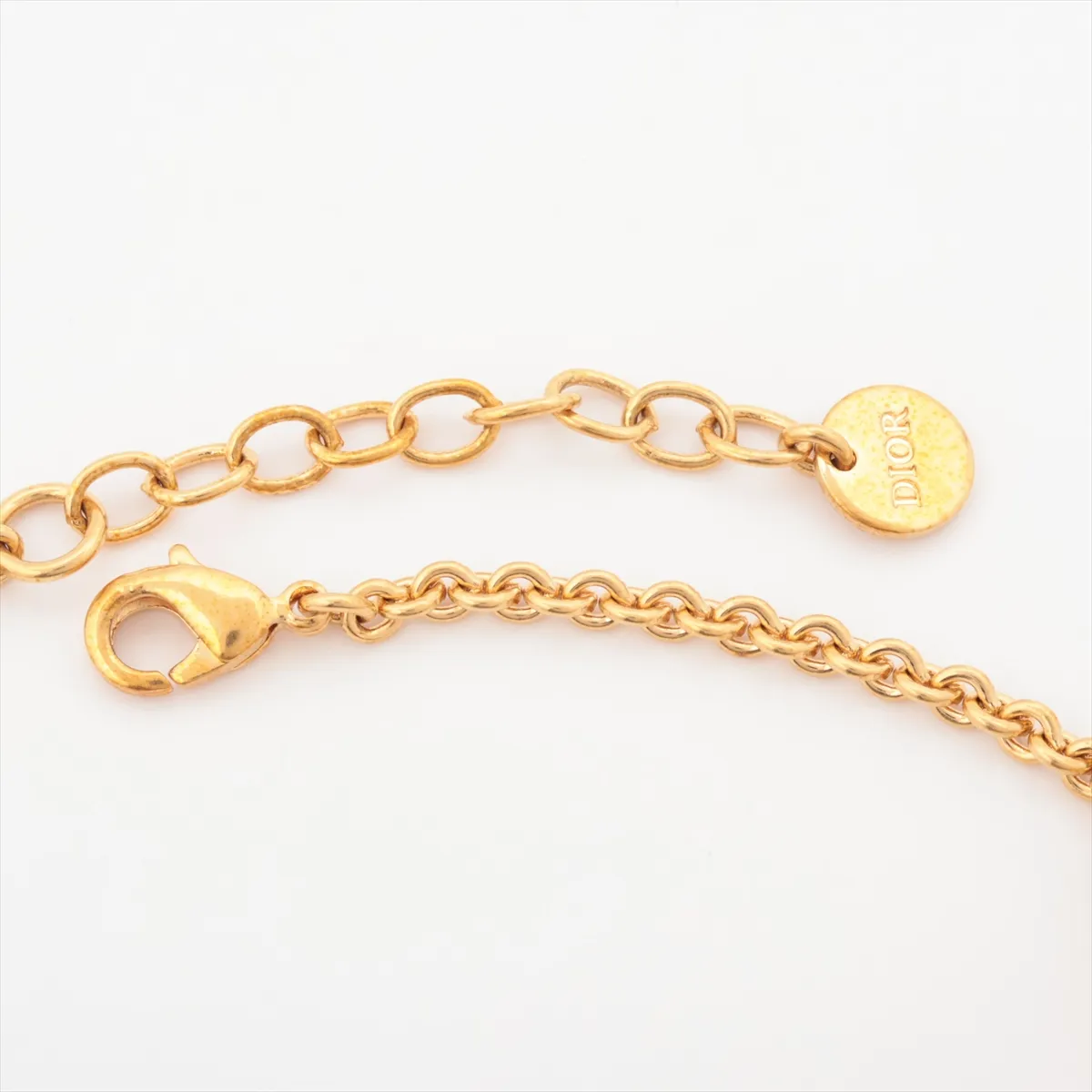 choker, gold-plated with faux pearls. Shows signs of wear, including — view 4