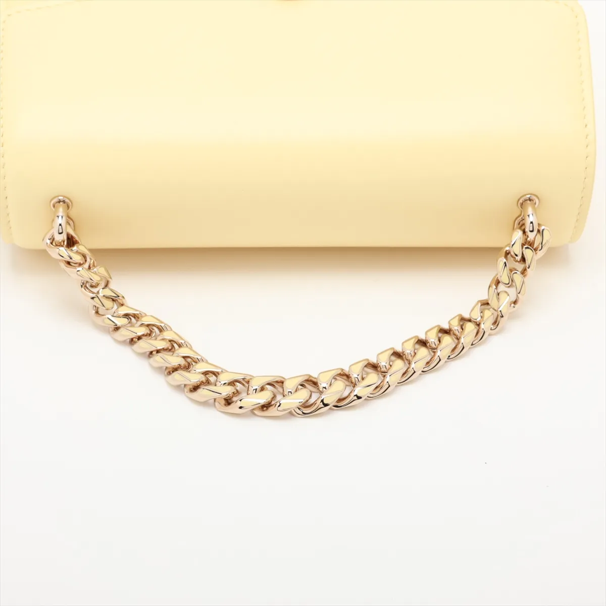 Serpenti Leather 2-Way Shoulder Bag, Yellow, with Mirror — view 5