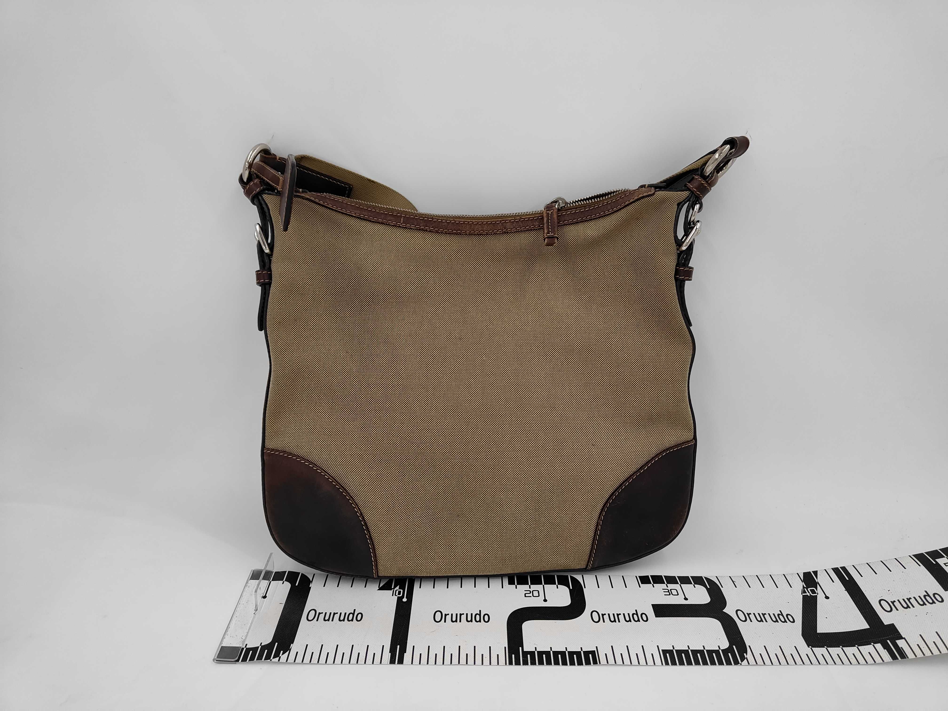 Logo Jacquard Shoulder Bag Canvas Beige Shoulder Bag — view 2