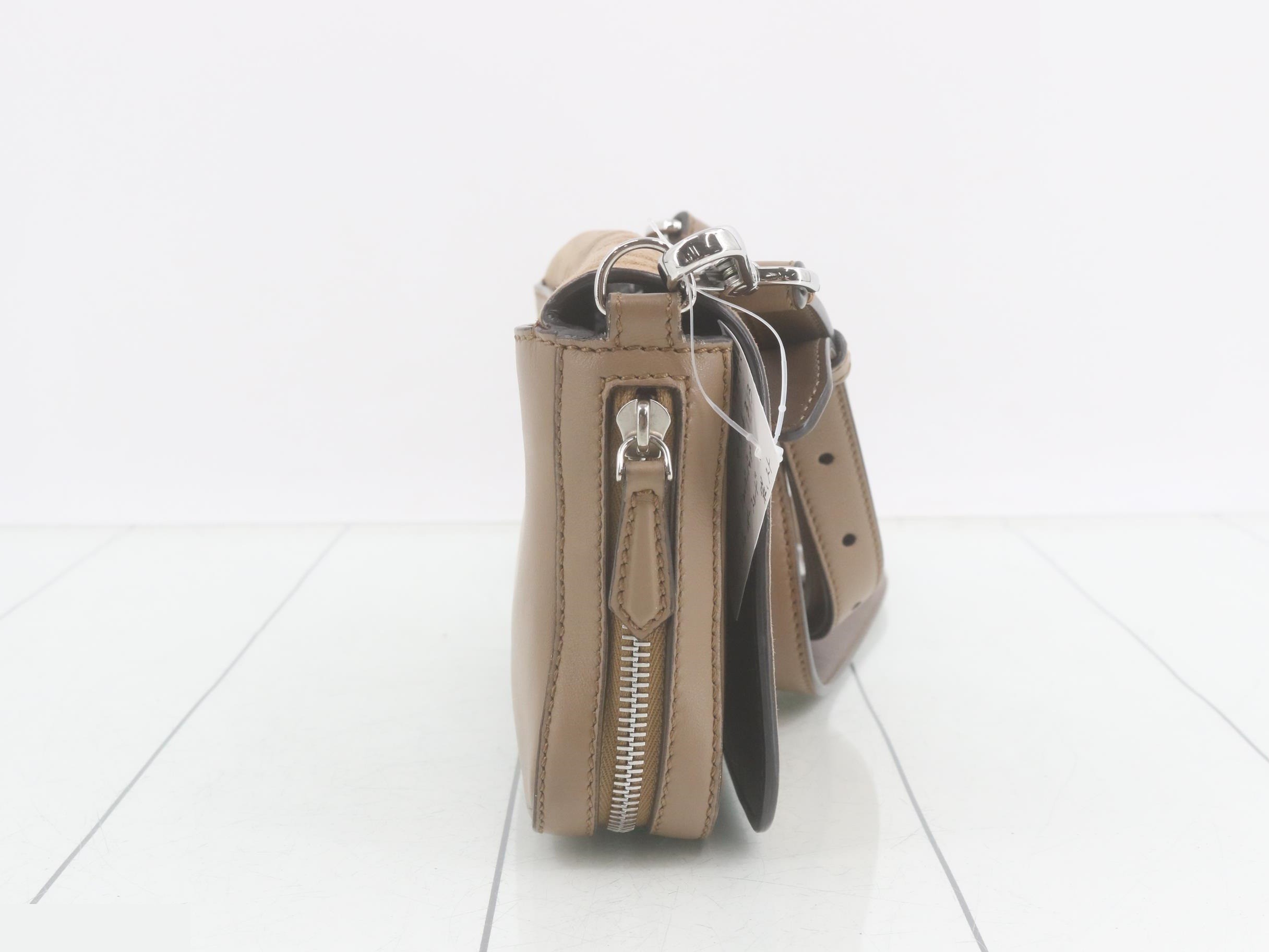 Zucca shoulder bag beige leather suede — view 4