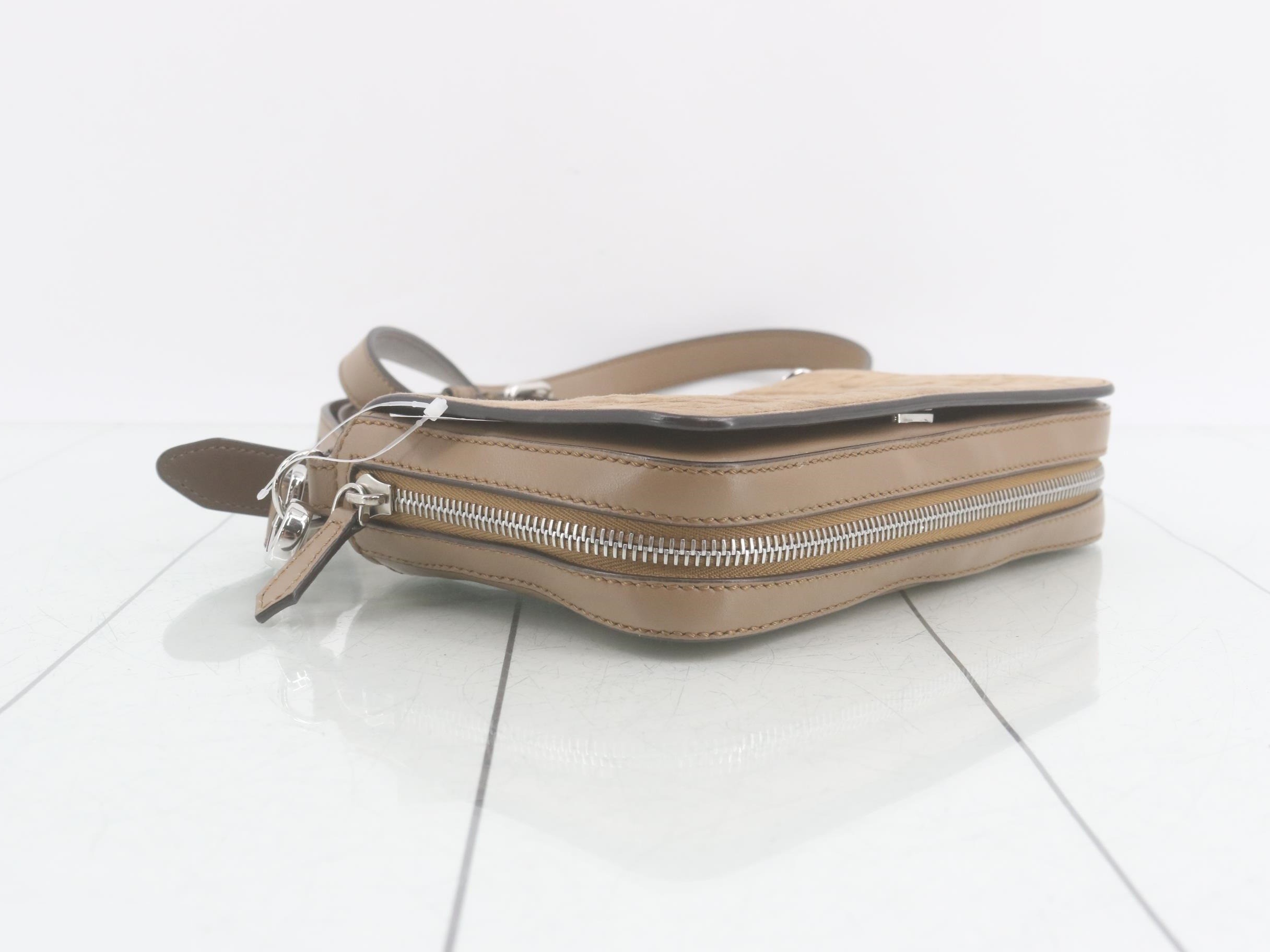 Zucca shoulder bag beige leather suede — view 5