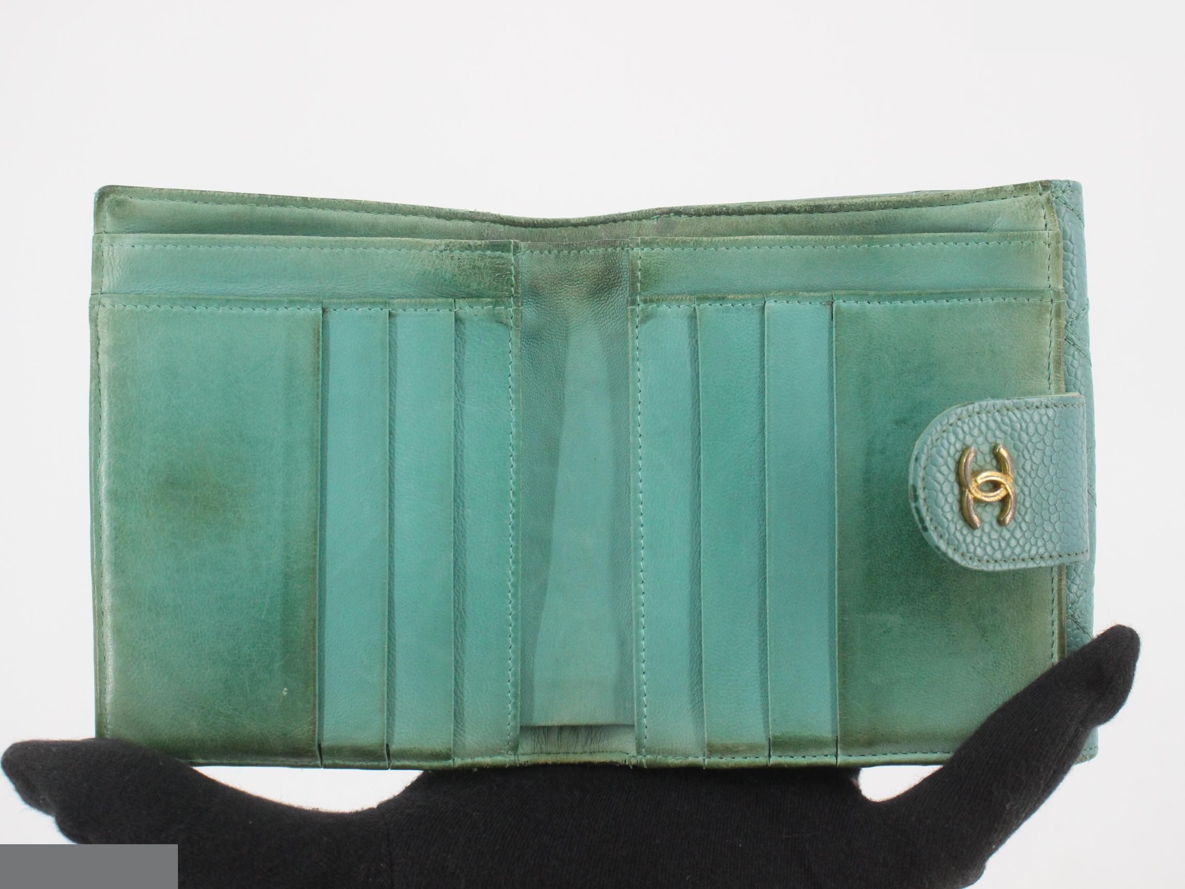 Caviar leather bicolore Coco mark bifold wallet — view 4